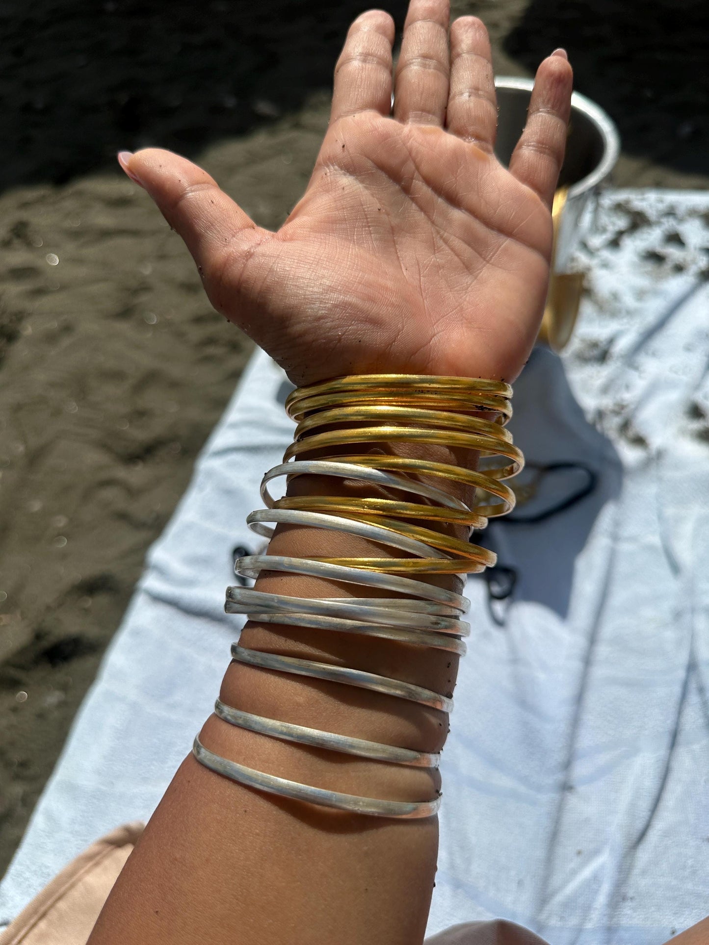 Handcrafted Silver Bangle Lightweight Stackable Arm Jewelry for Women Modern Spiral Boho Adjustable Cuff for Everyday or Holiday Looks