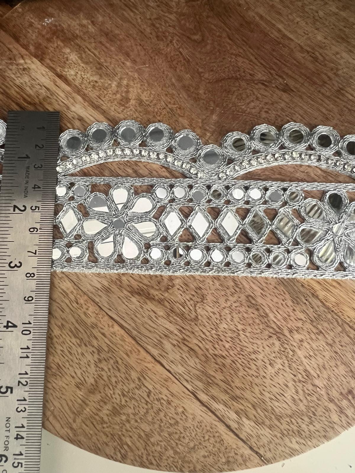 Silver Mirror Lace Choker – Heart Mirror Bridal Ribbon – Boho Festival Trim – Rave Outfit Accessory – Costume Jewelry by Yard