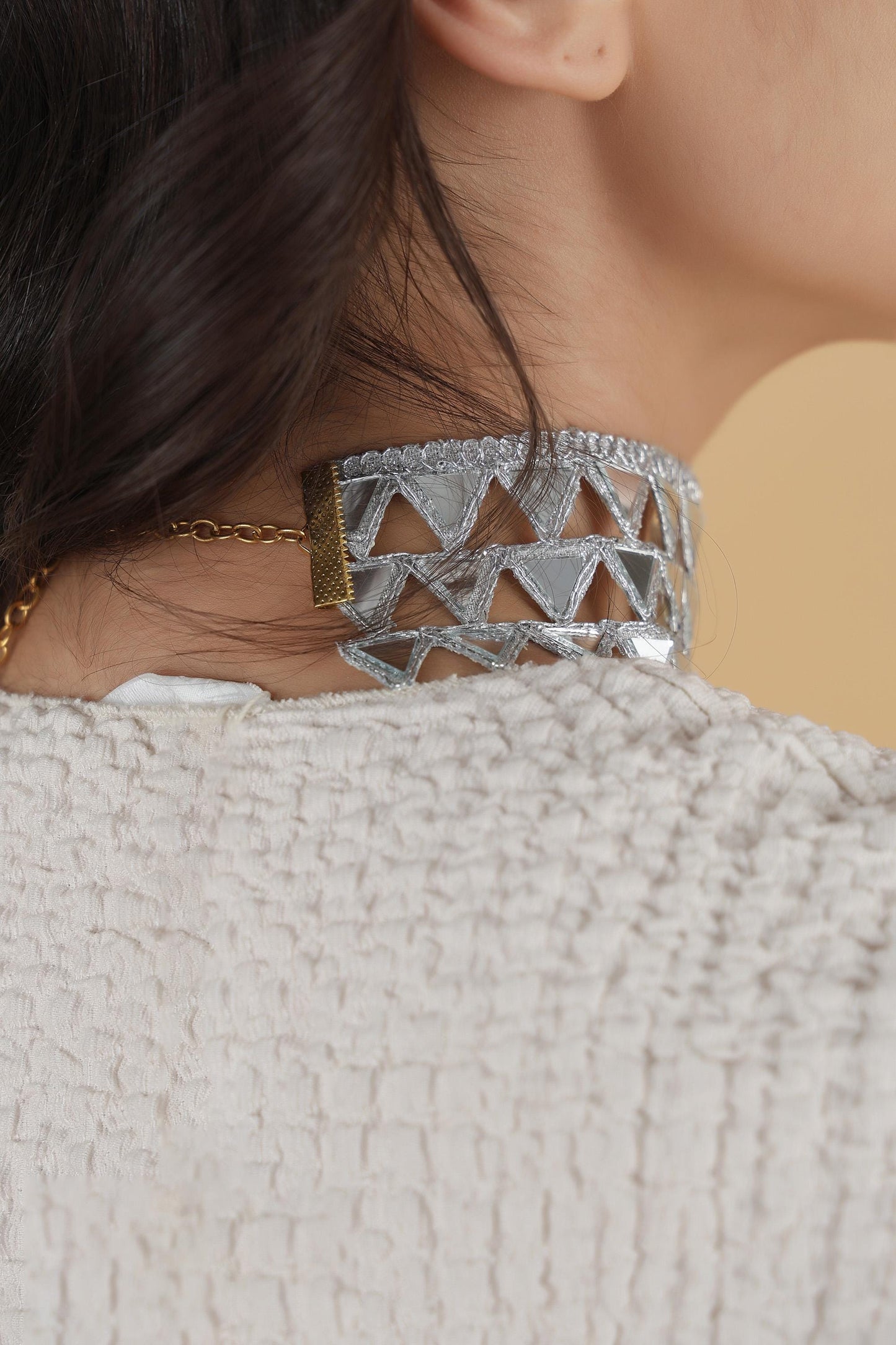 Boho Lace Choker Necklace Gothic Festival Jewelry Handmade Silver Gold Choker