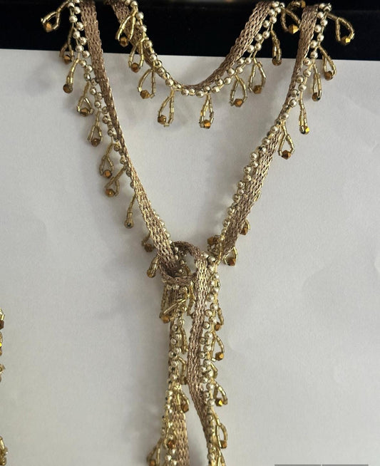 Solaris Glint Gold Belt Neck n Waist Tie Up Lace