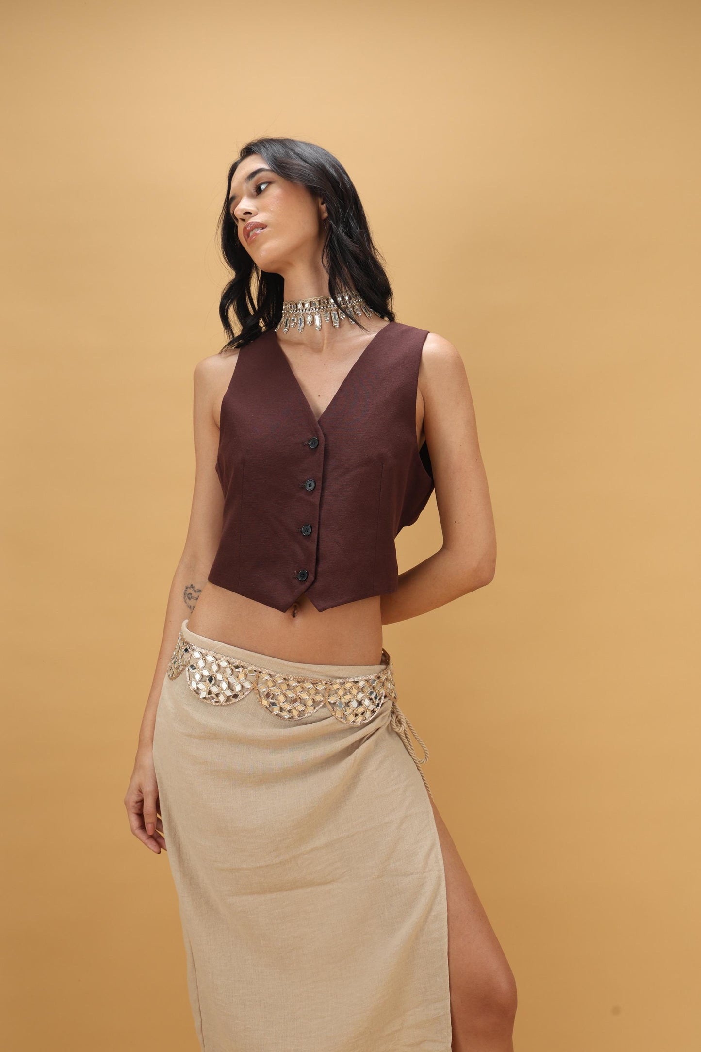 Antique Gold Mirror Waist Belt – Handmade Boho Festival Belt – Indian Crystal Lace Belt – Unique Mirrorwork Fashion Accessory
