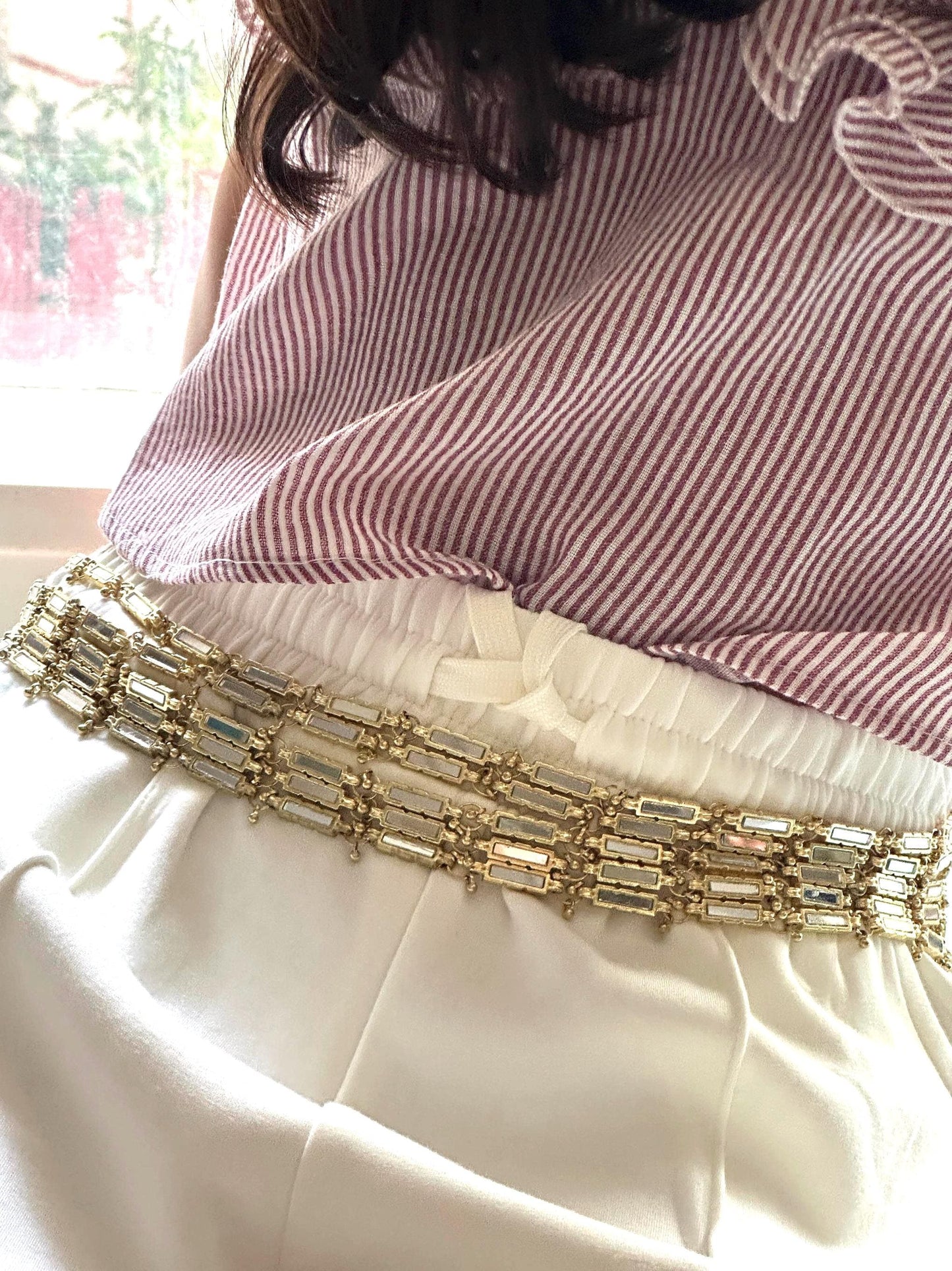 Wear it 2 Ways Glass Crystal Choker Belt luxury Statement Metal Jewelry Bridal Waist Belt & Necklace Adjustable Gold Chain Belt
