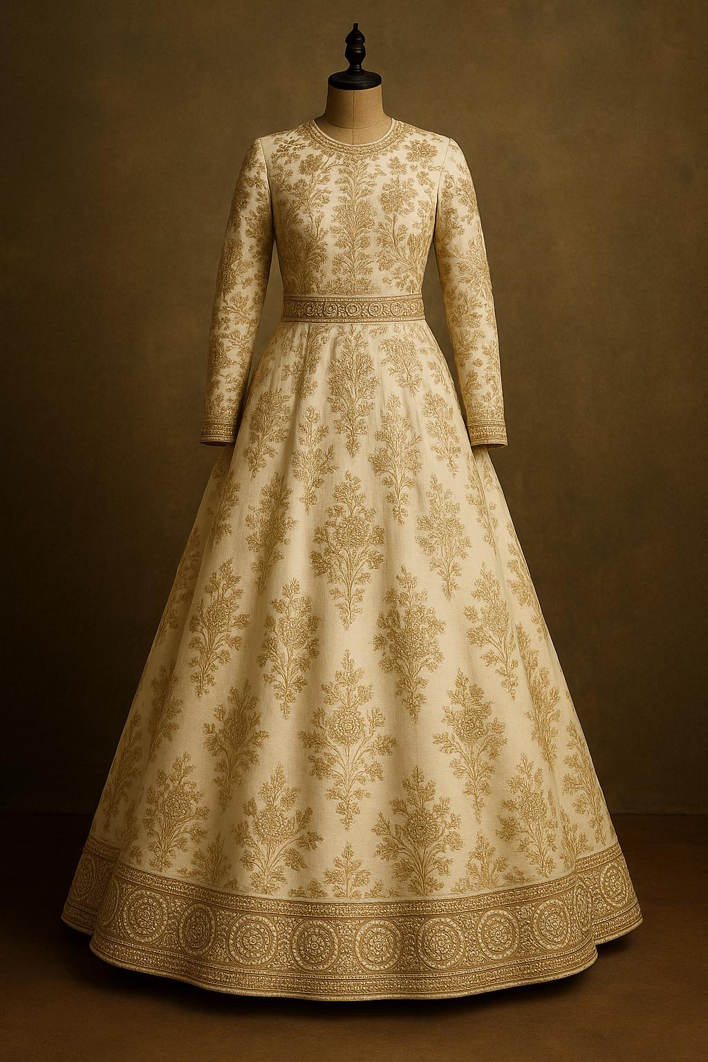 Gold Embroidered Fabric with Mirror Bead Work Indian Bridal Lace Trim for Saree Lehenga Dupatta Dress Zari Border Embellishment by Yard