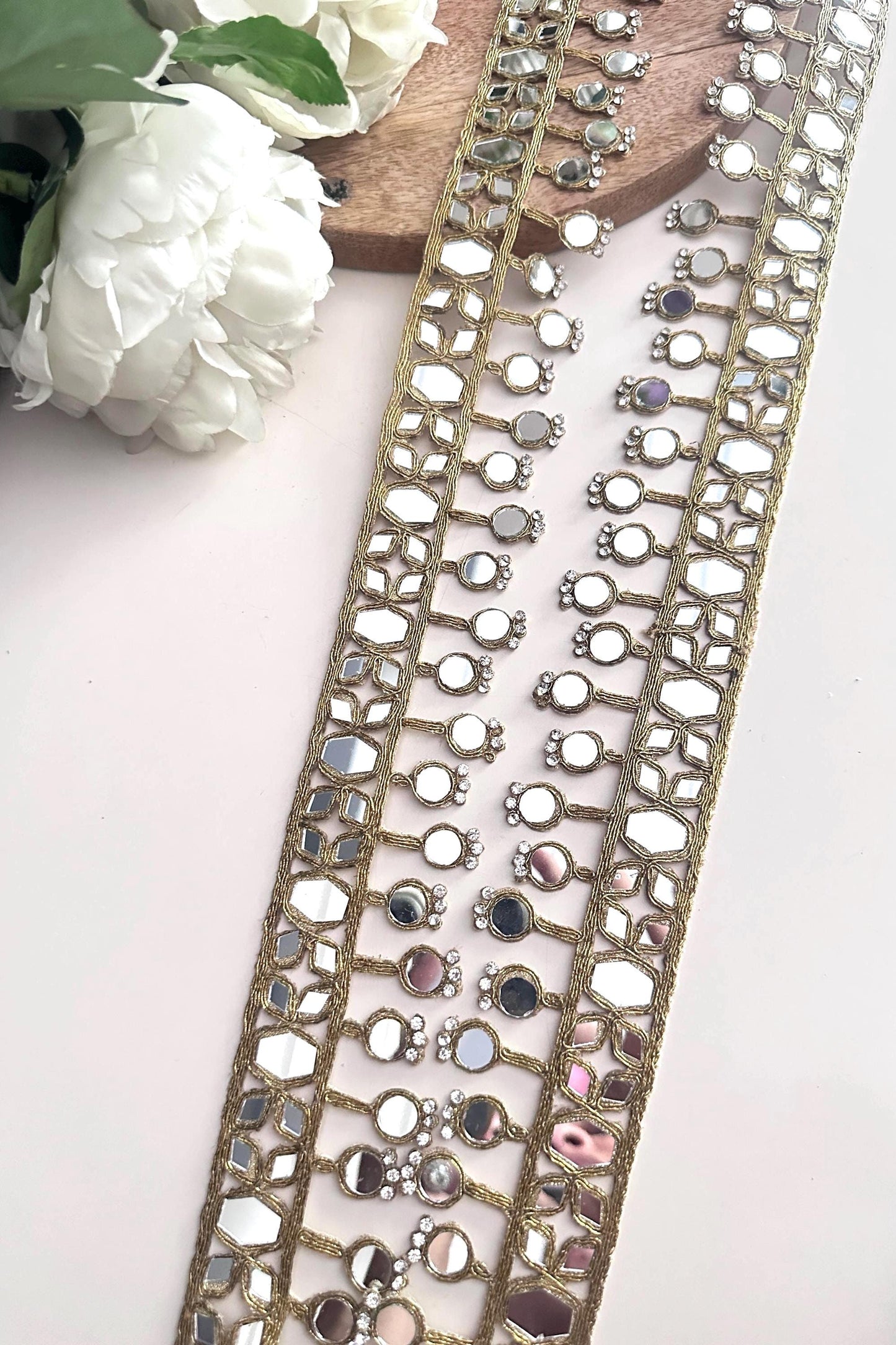 Handmade Indian Mirror Belt Jewelry Gold Embroidered Mirror Waist Belt for Saree Lehenga Flamenco Fiesta Outfit Boho Festival Belt Spain