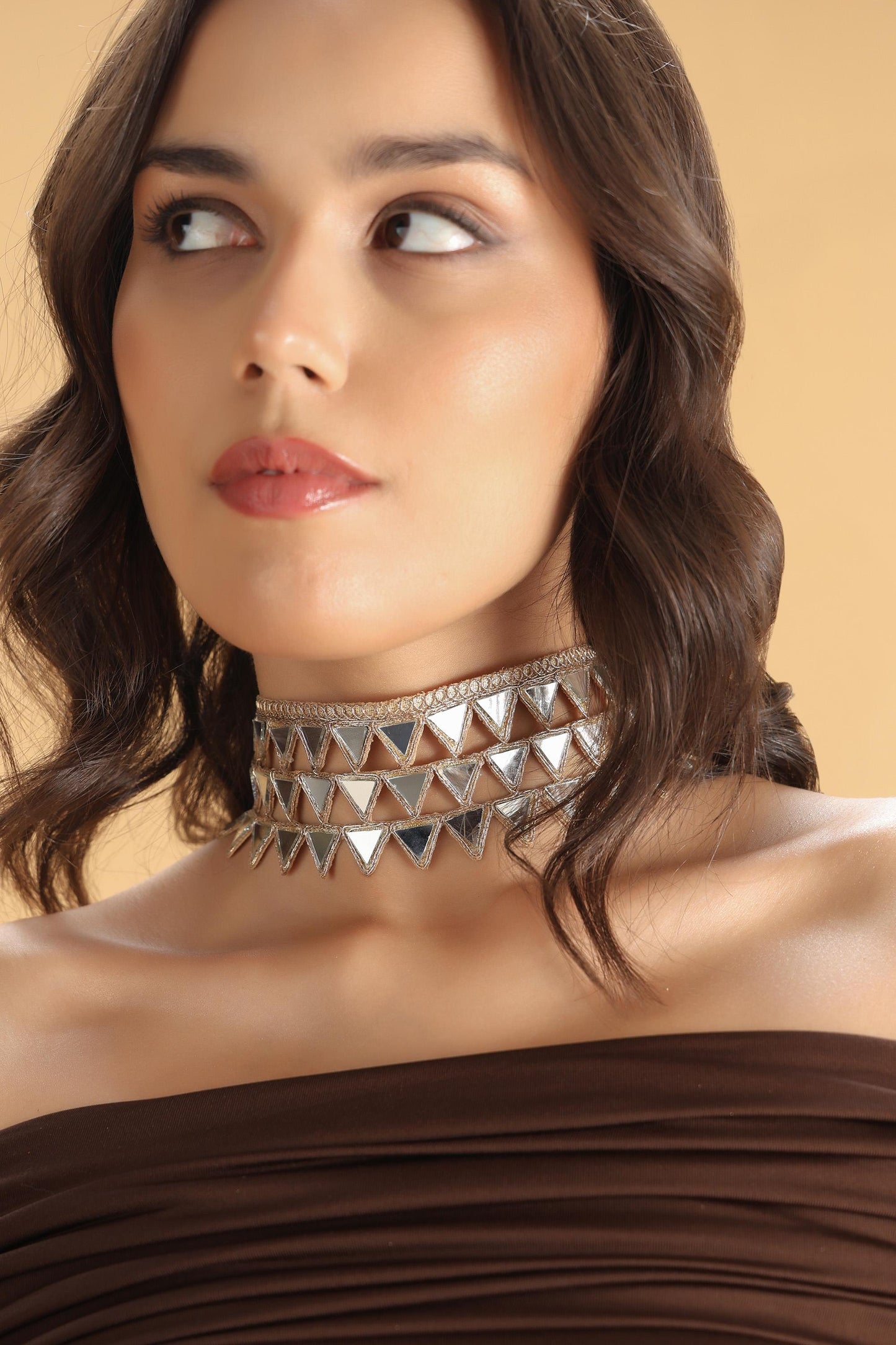 Rose Gold Choker Necklace Belt Combo – Gothic Lace Statement Choker – Handmade Adjustable Fabric Party Necklace – Gift for Her