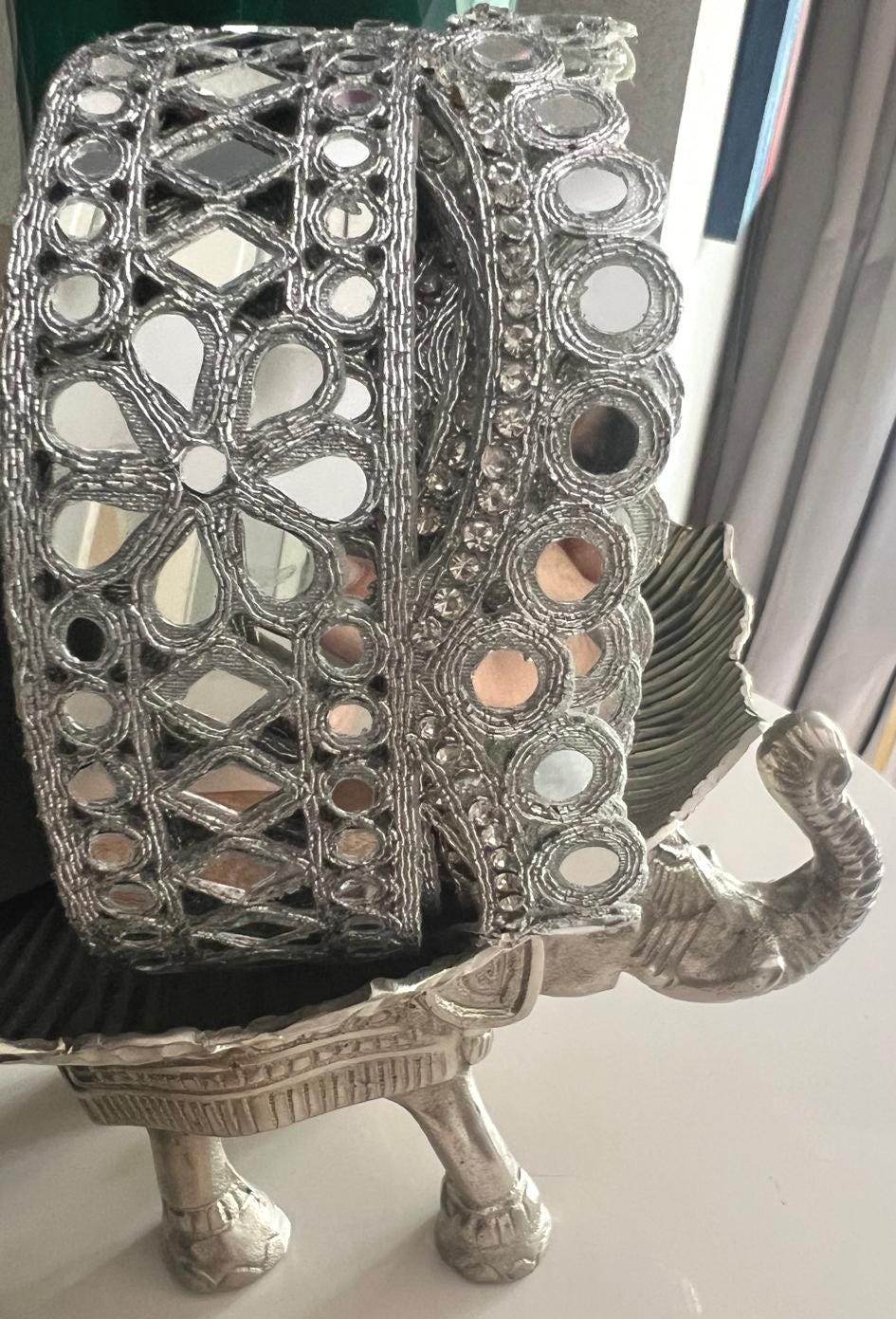 Silver Mirror Lace Choker – Heart Mirror Bridal Ribbon – Boho Festival Trim – Rave Outfit Accessory – Costume Jewelry by Yard