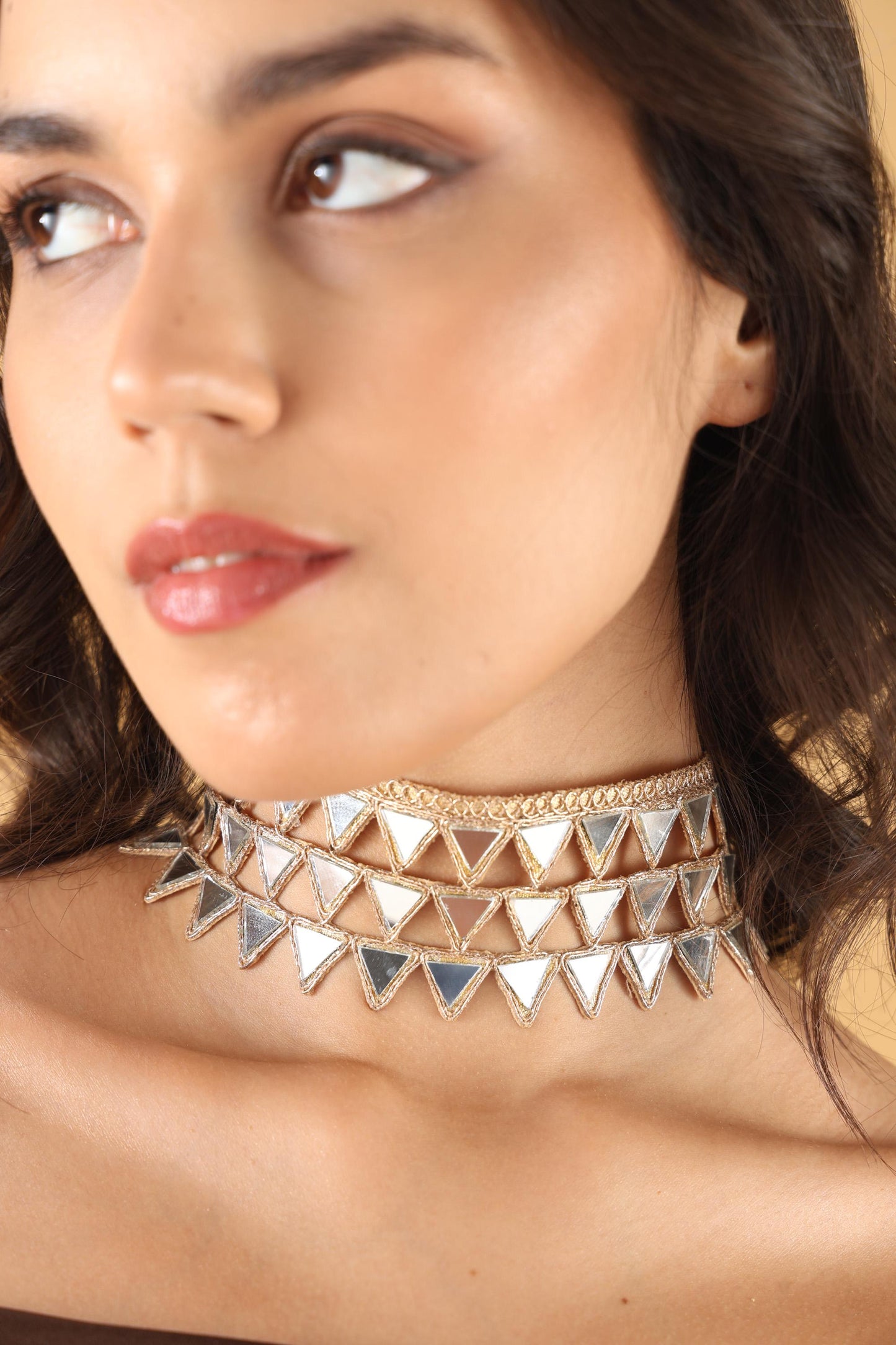 Rose Gold Choker Necklace Belt Combo – Gothic Lace Statement Choker – Handmade Adjustable Fabric Party Necklace – Gift for Her