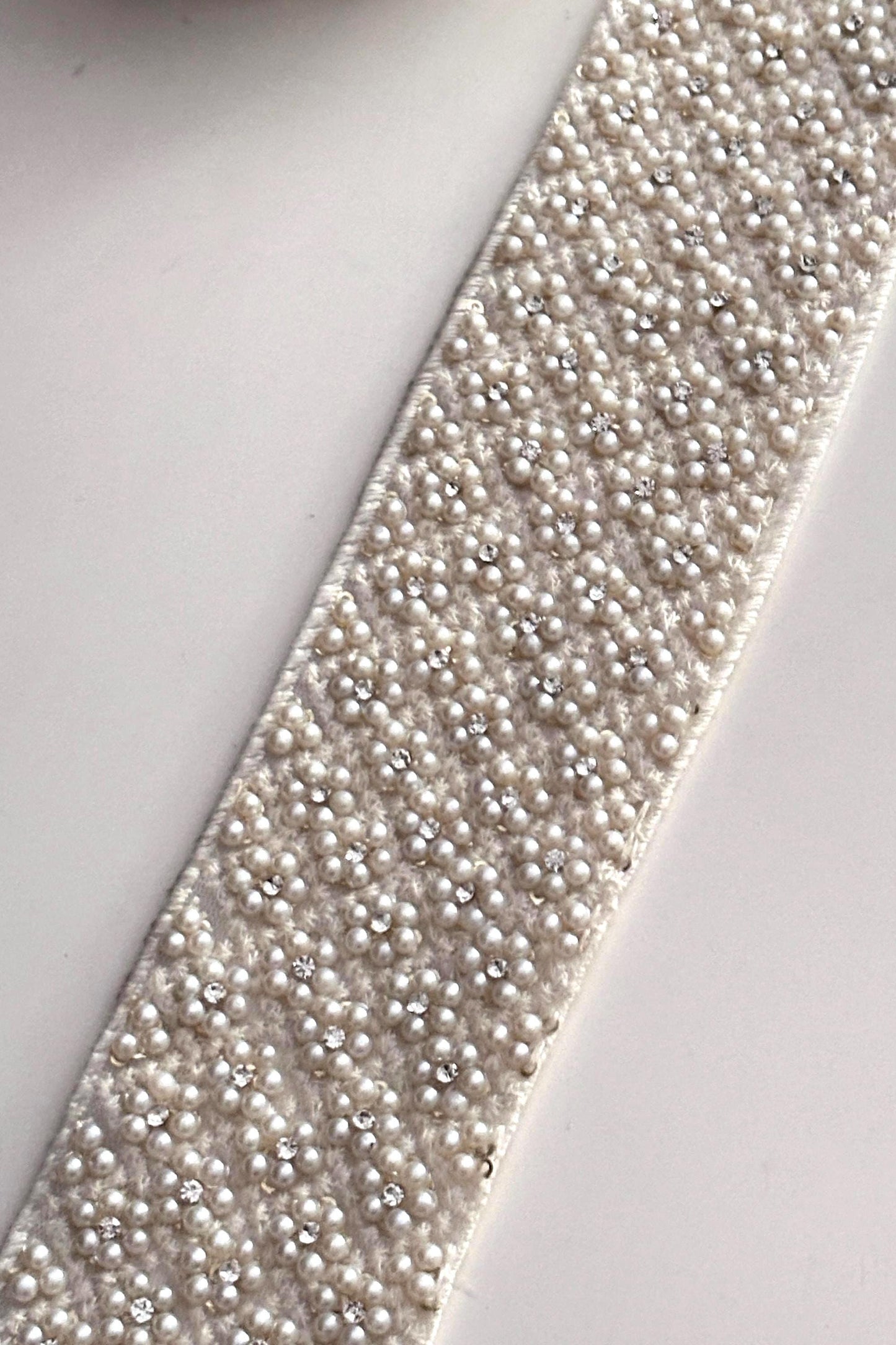 Pearl and Rhinestone Beaded Trim