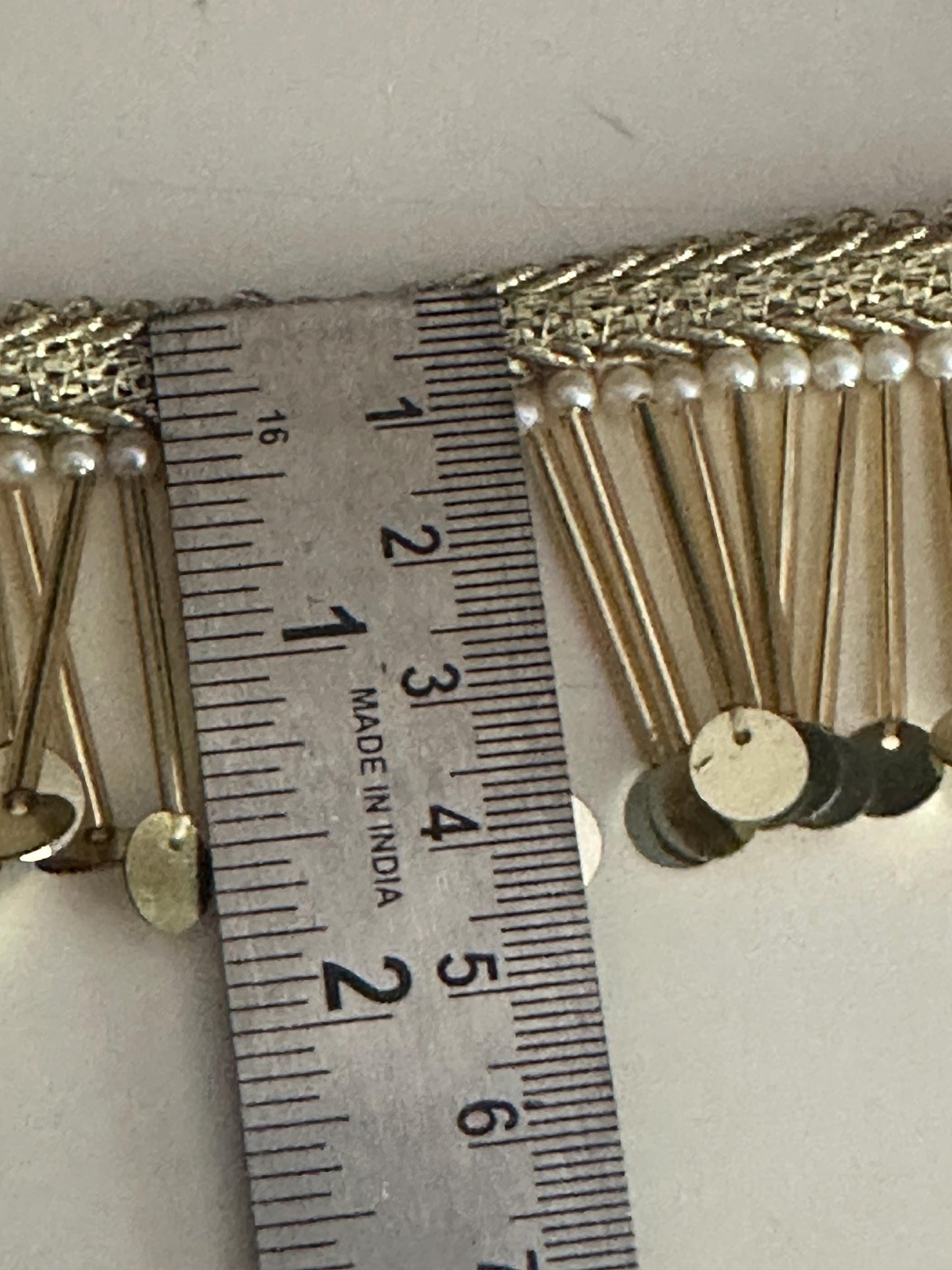 Gold Sequin Pearl Fringe Trim for Costume Dress Handmade Jewelry Lace Belly Dance Festival Wear DIY Craft & Bridal Decor Boho Tassel Lace
