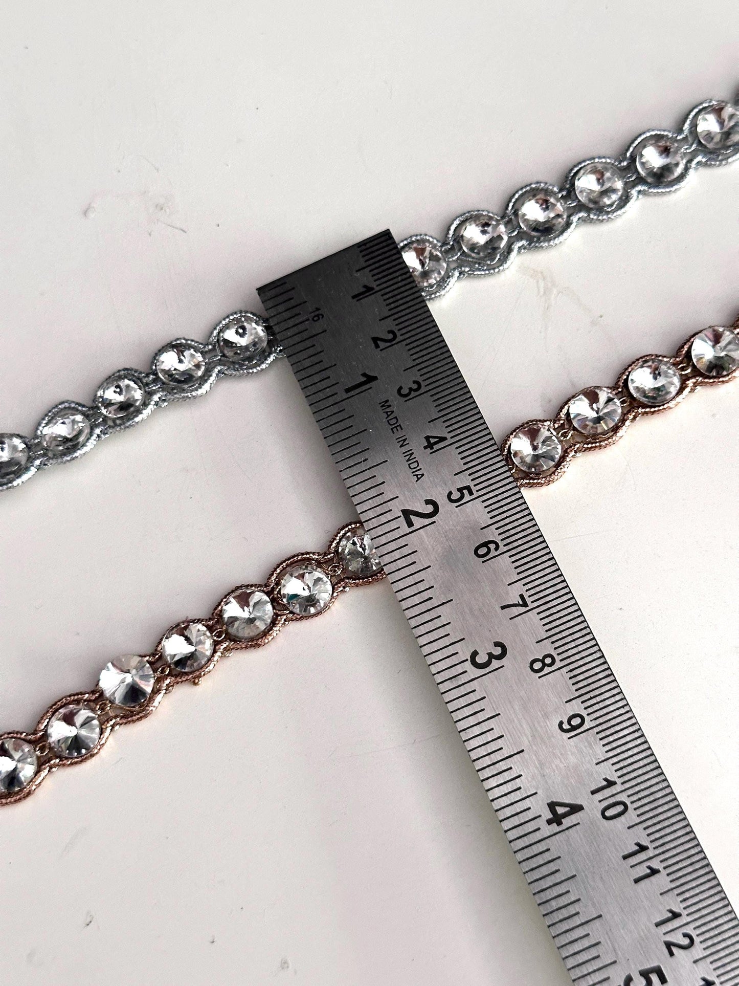 Silver Rose Gold Rhinestone Chain Trim Crystal Cup Chain for Costume Edging Lace Jewelry Design Making Bridal Decor Ribbo DIY Sewing Project