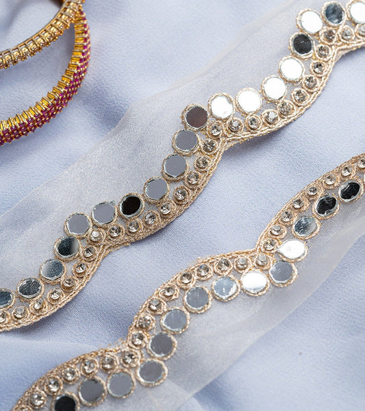 Mirror Scallop Embellished Fabric Trim