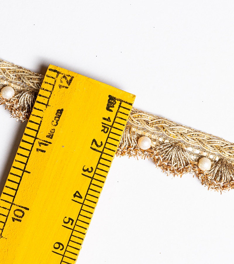 Pearl Bead Scallop Tassel Trim Indian Embroidery Crafting Lace Sew-On Trim