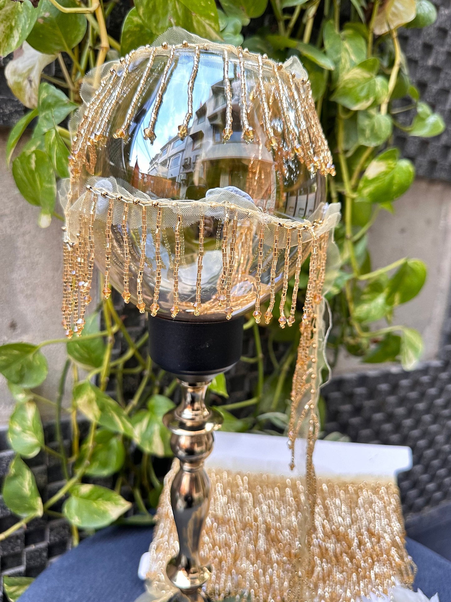 Glass Bead Decorative Tassel Heavy Boho Tassel Wave Crystal Drape Tassel Trim