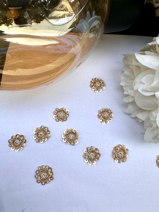 Zircon Sequin Bridal Applique Silver