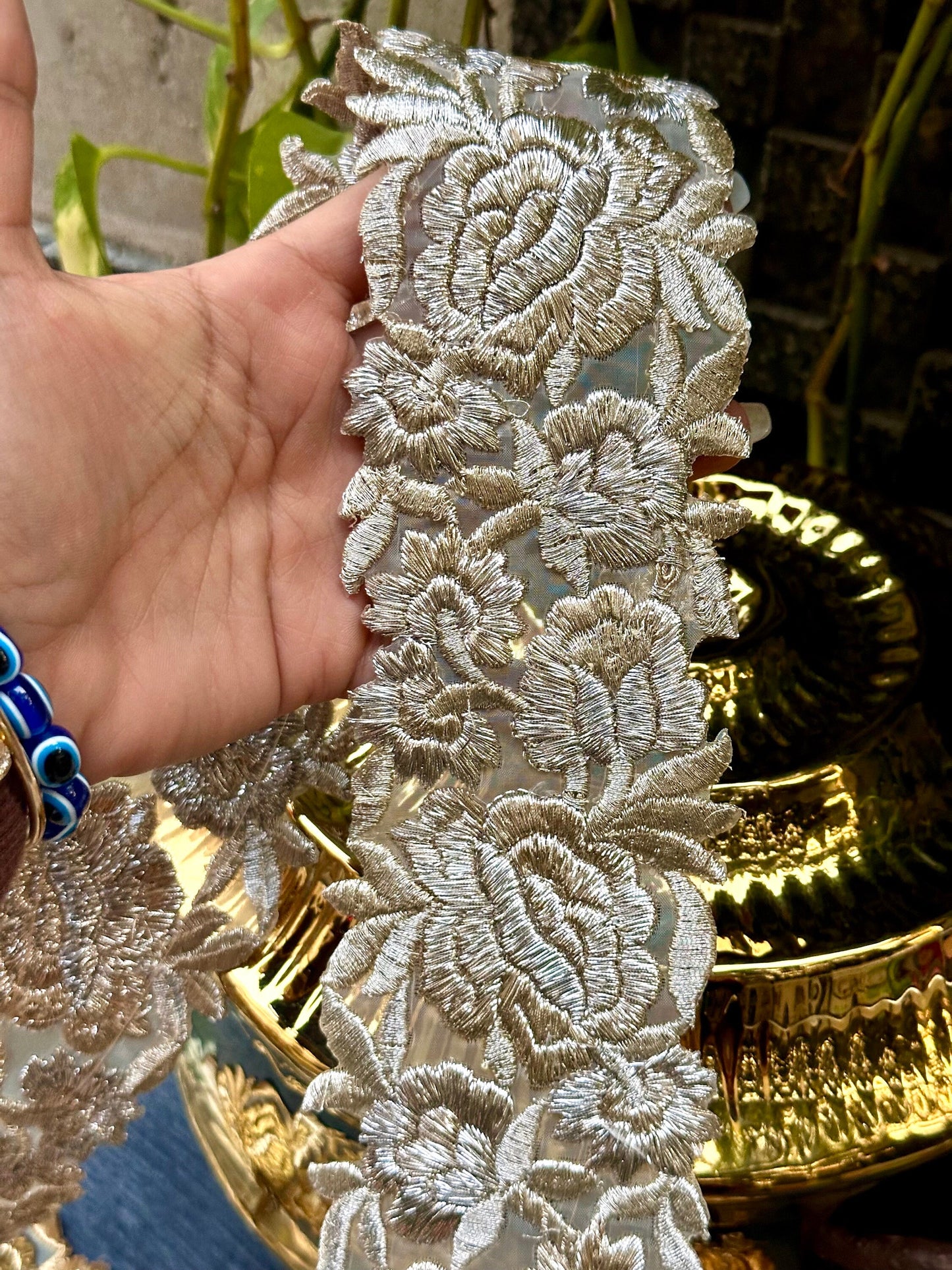 Gold zari threadwork lace trim wedding trim saree border dupatta edgings and trims