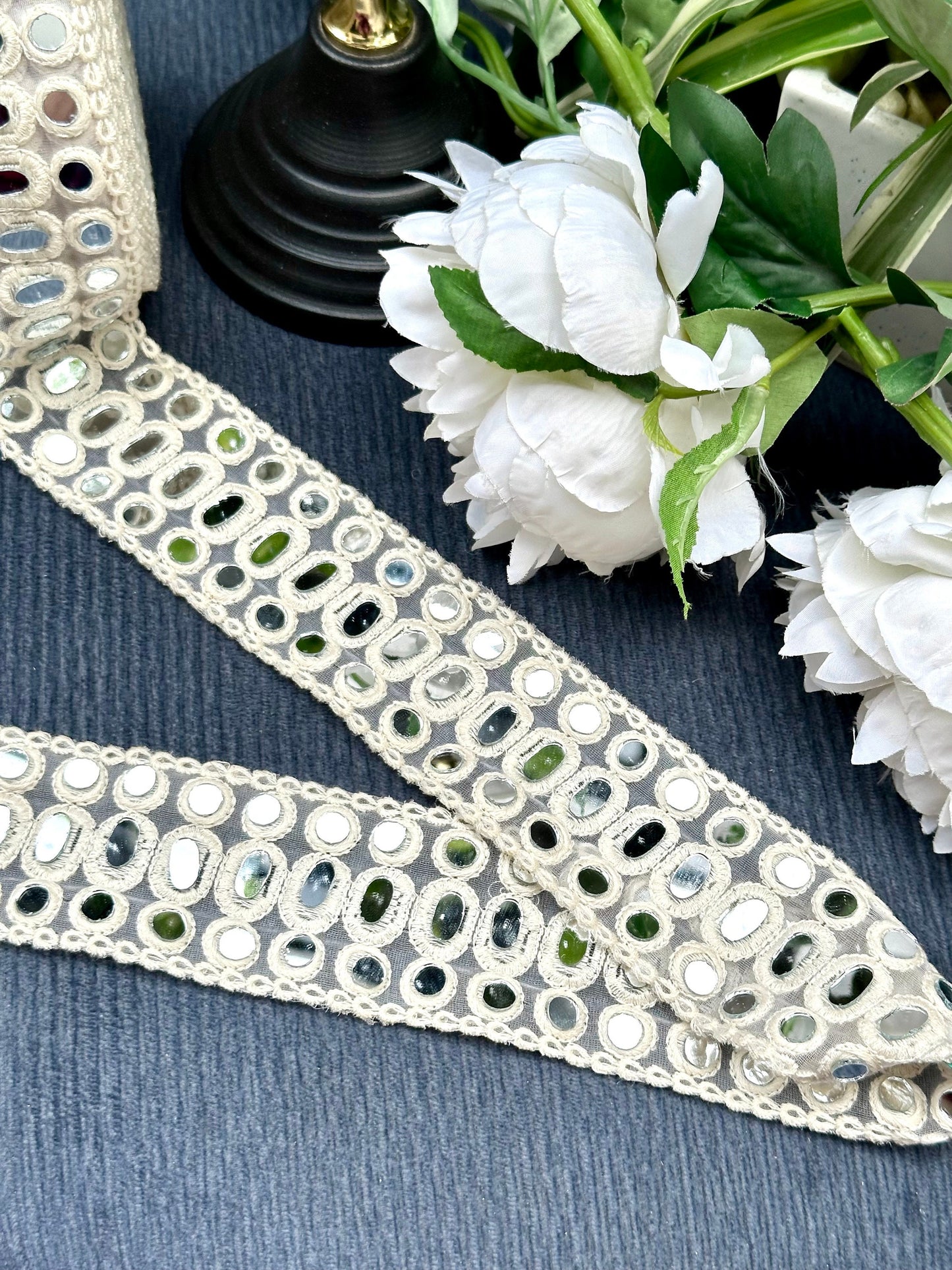 White Boho Cotton Lace Trim Mirror Boho Lace For Beach Wedding Dress Bohemian Outfit Crafting Bag Headband Belt Boho Style dreamcatcher Lace