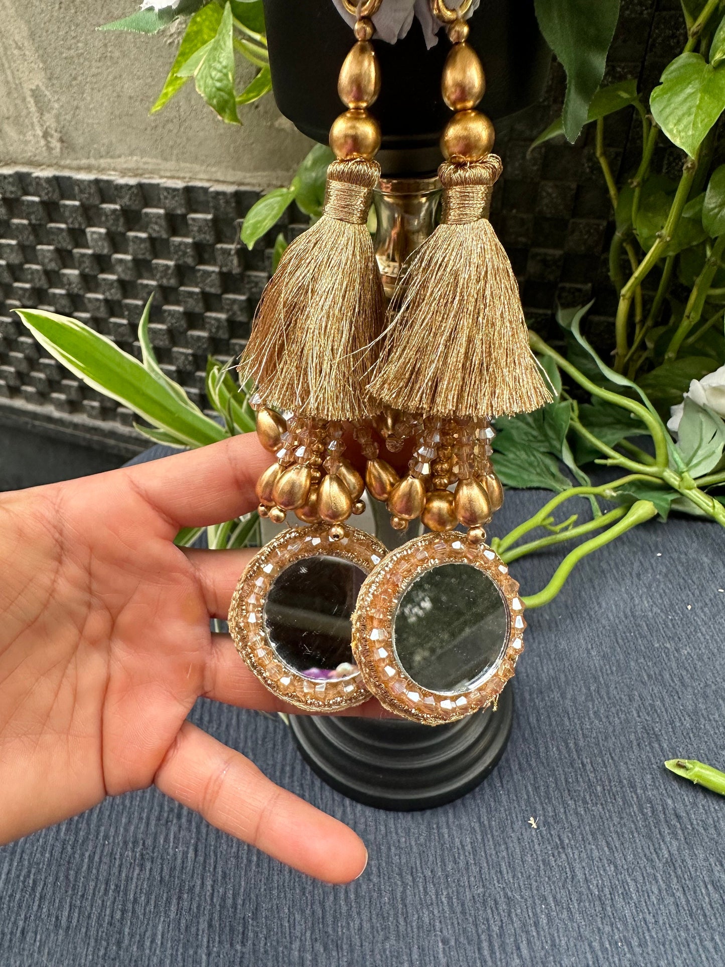 Glam Mirror Tassel Gold