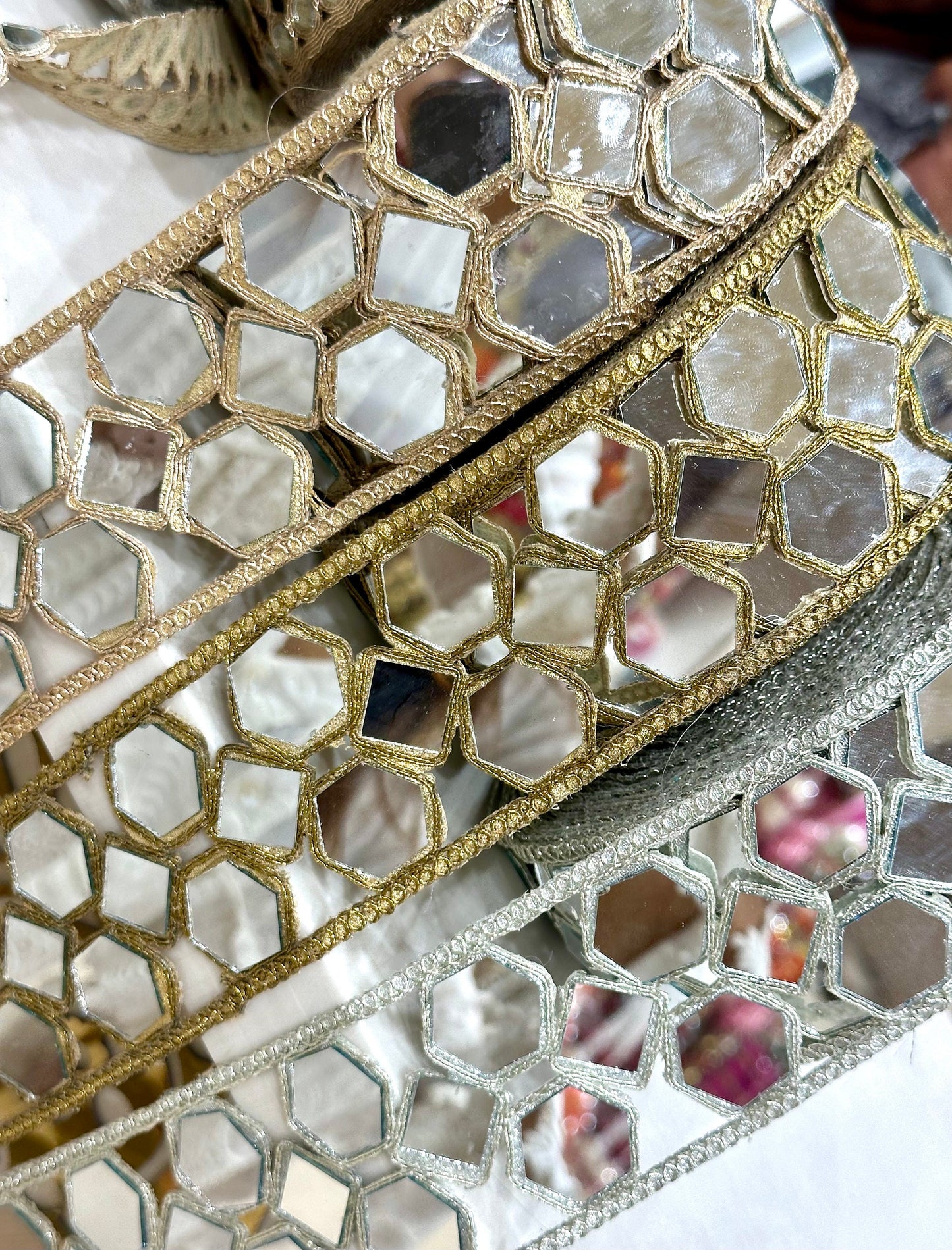 Geometric Sheesha Cutwork Trim Multicolor