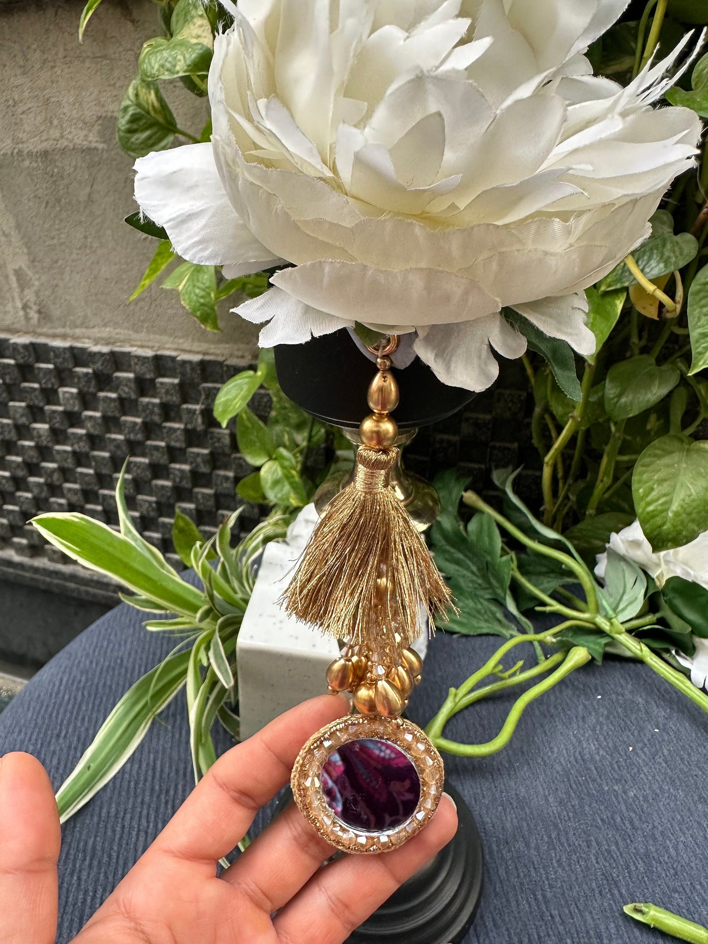 Glam Mirror Tassel Gold