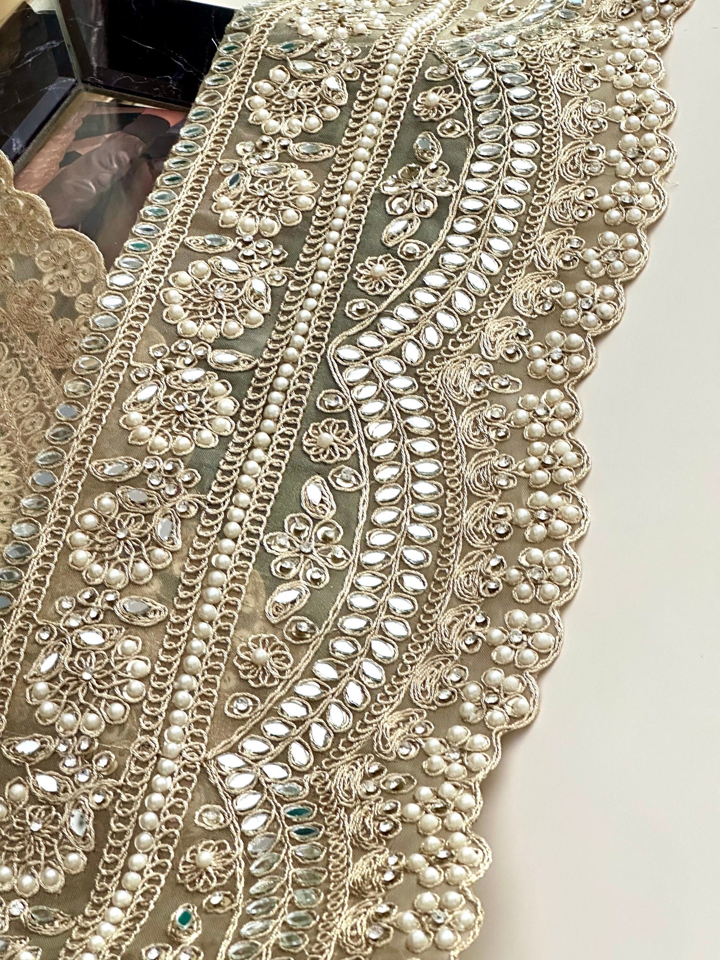 Veil Wedding Lace Pearl Veil Lace Sequin Embroidery Broad Wedding Gown Lace