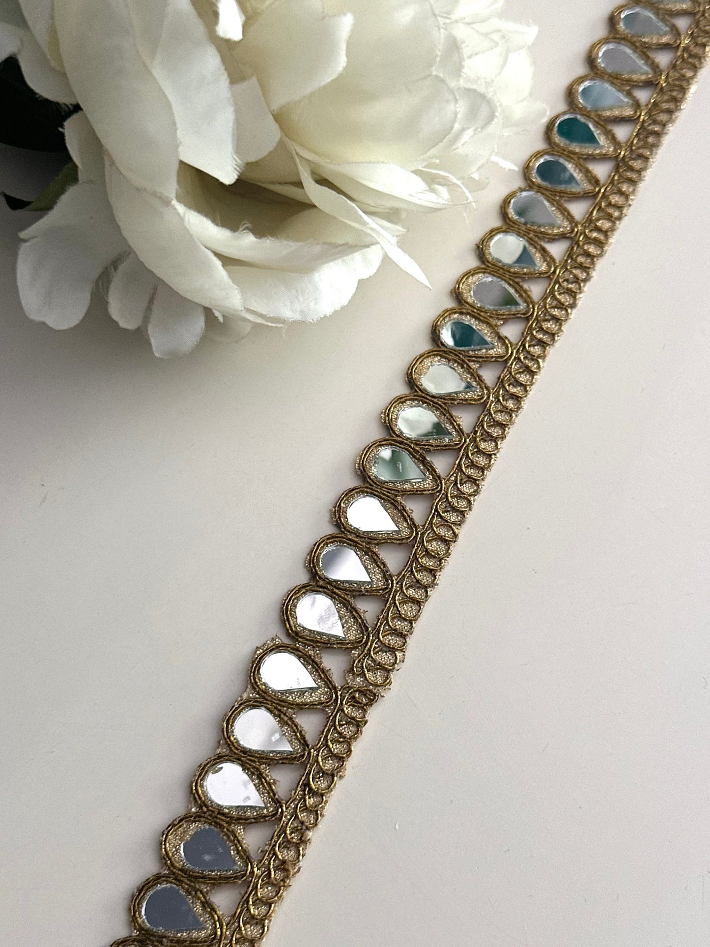 Gold mirror Fabric Trim DIY Jewellery Choker Band Idea Rave Party Accessories