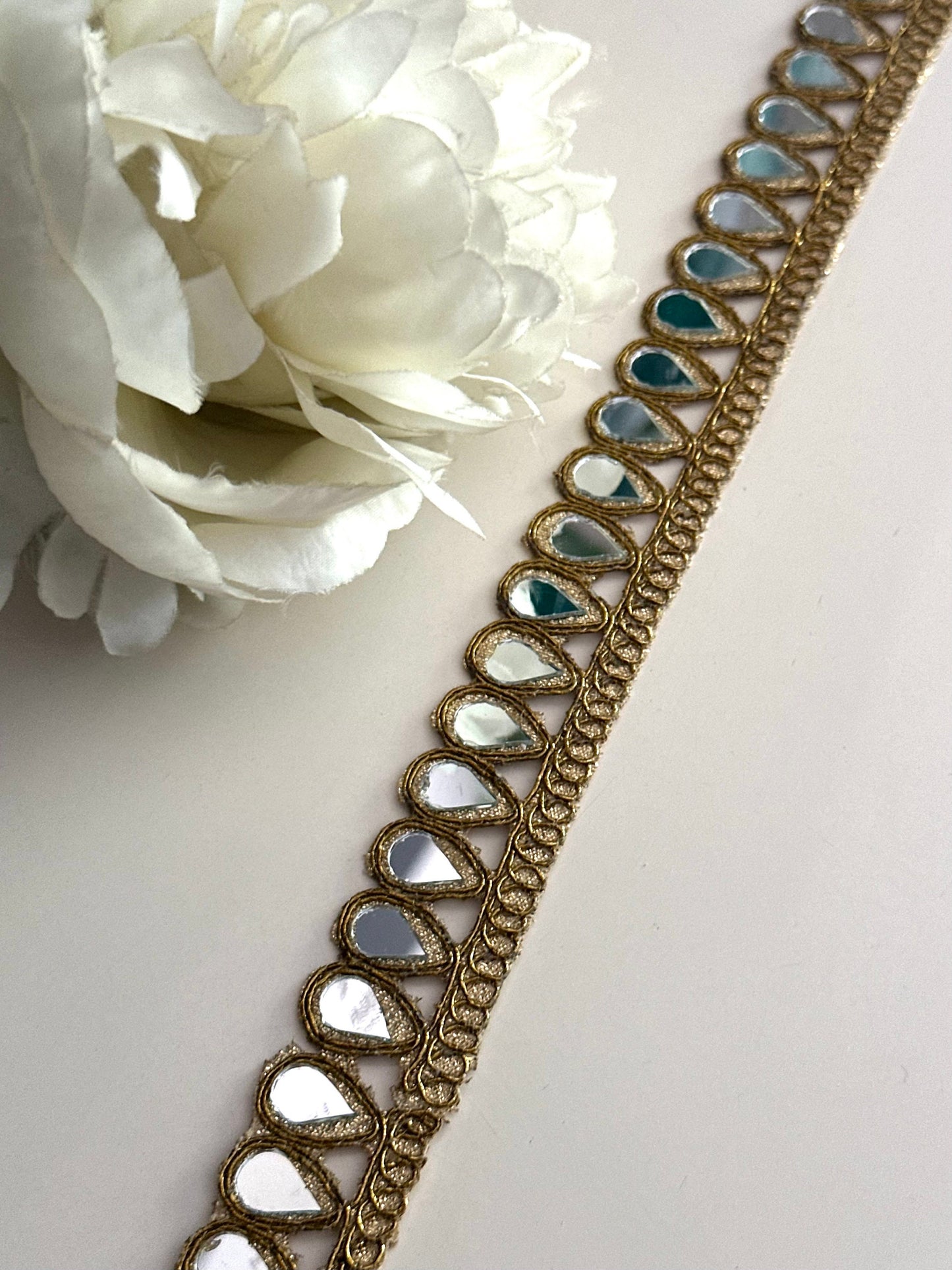 Gold mirror Fabric Trim DIY Jewellery Choker Band Idea Rave Party Accessories