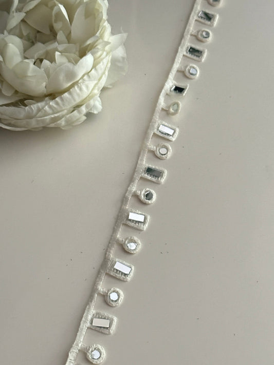 Boho Cotton Geometric Mirror Trim