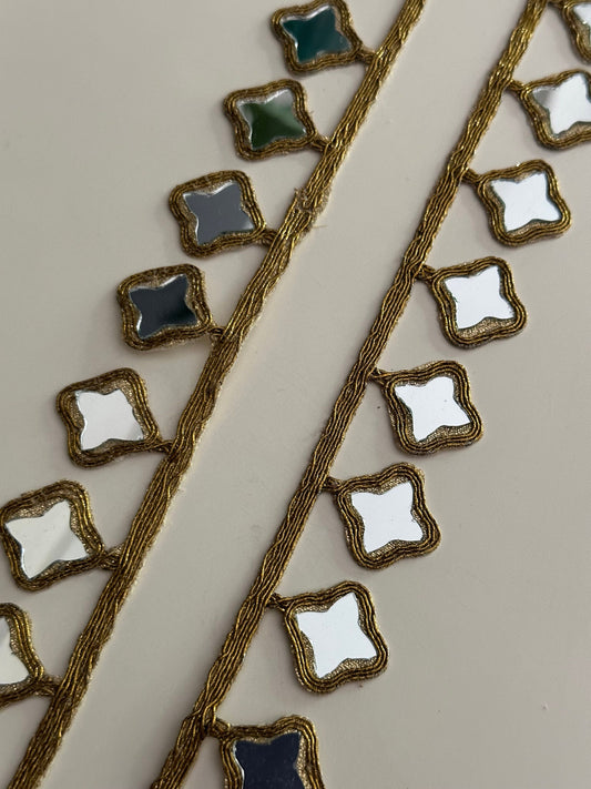 Star Shape Real Mirror Trim Gold