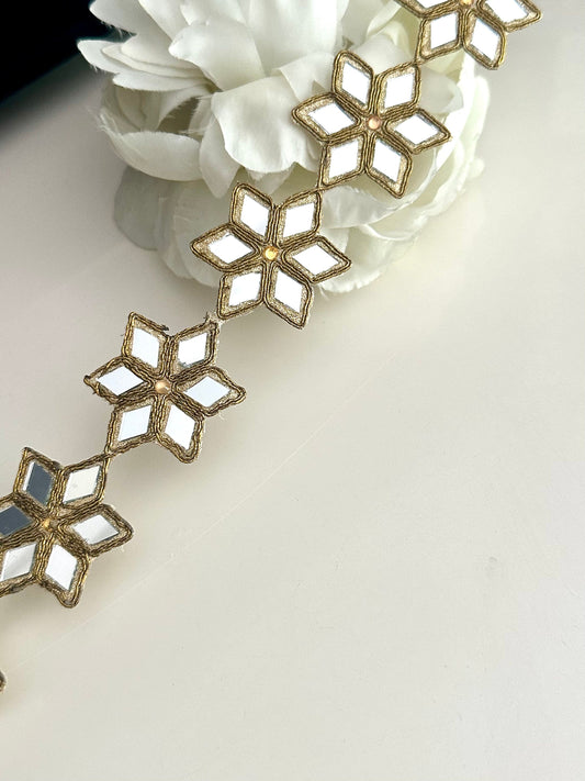 Floral Mirror Trim Antique Gold