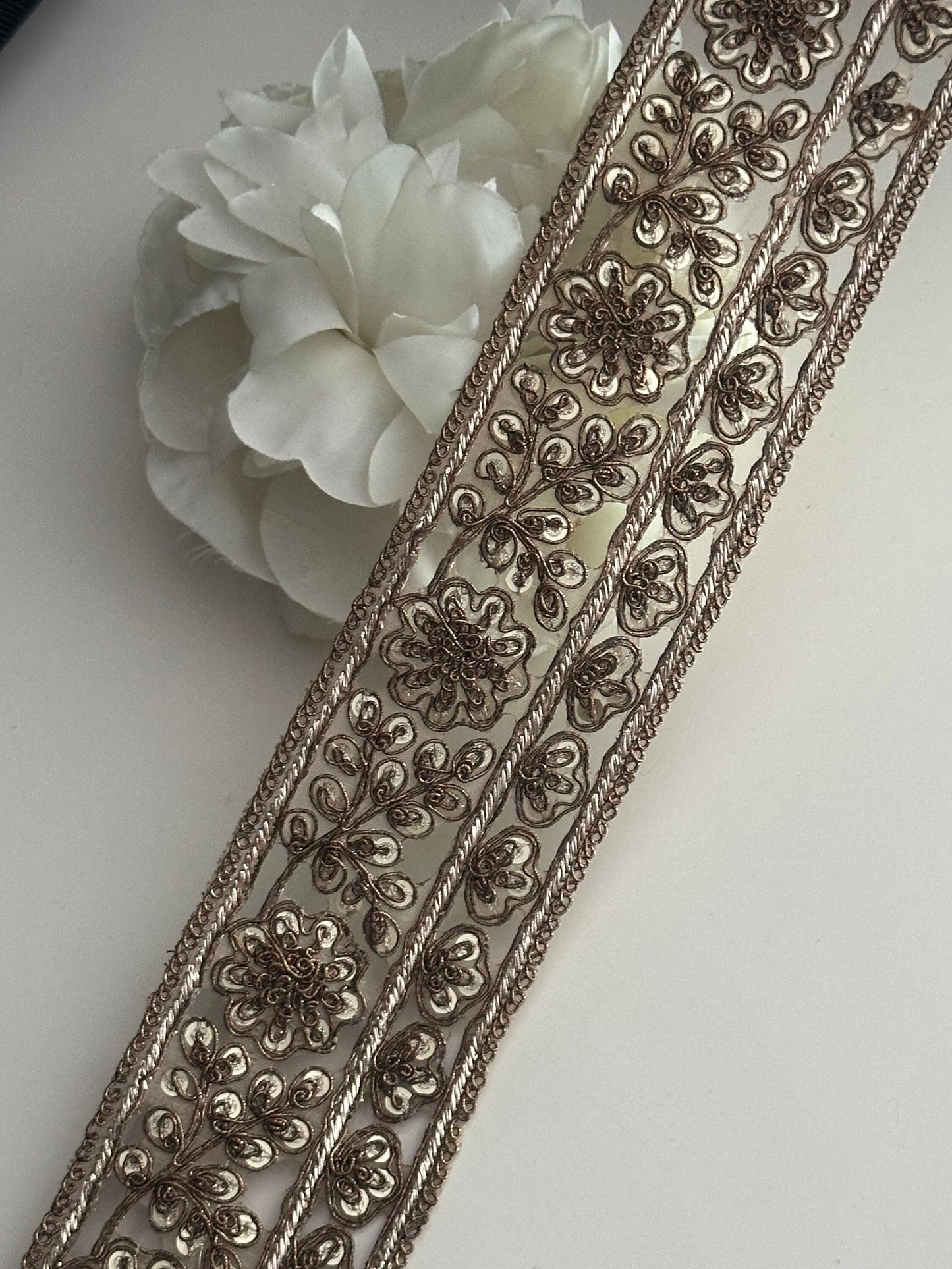 Antique Paisley Zari Embroidered beautiful Trim High Quality Sari Lehenga Border
