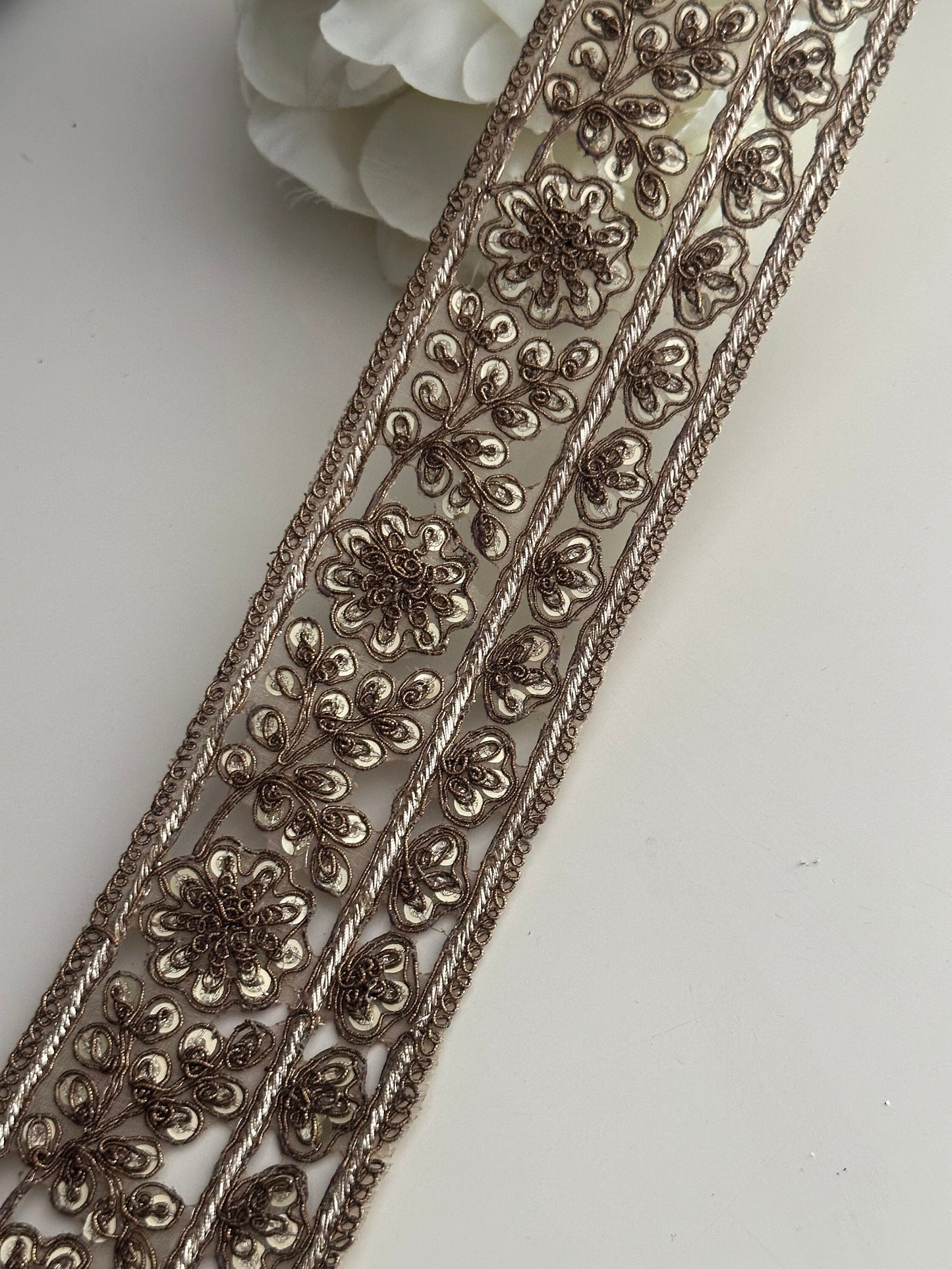 Antique Paisley Zari Embroidered beautiful Trim High Quality Sari Lehenga Border