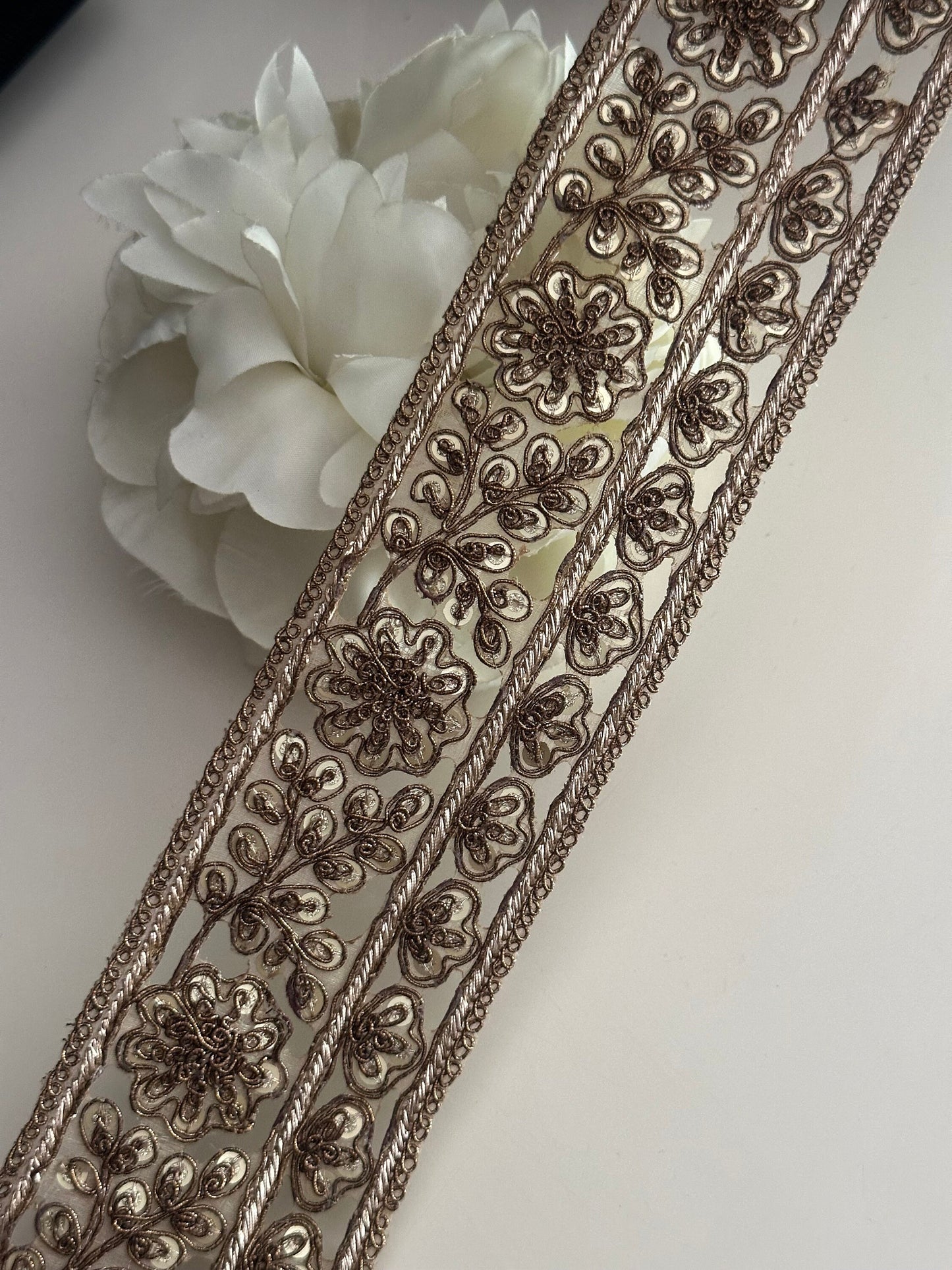 Antique Paisley Zari Embroidered beautiful Trim High Quality Sari Lehenga Border