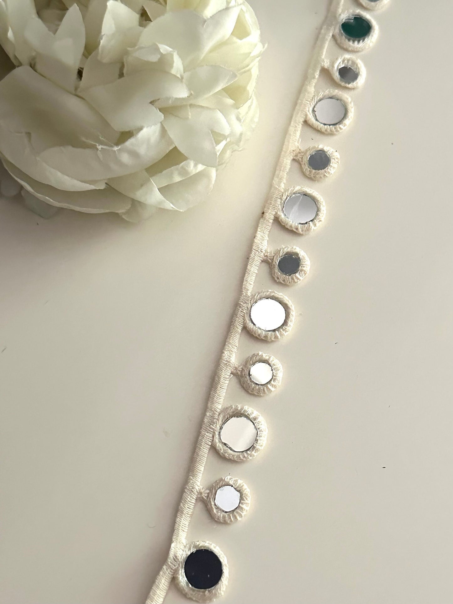 Boho Cotton Geometric Mirror Trim Lace Waist Belts & Choker Accessories