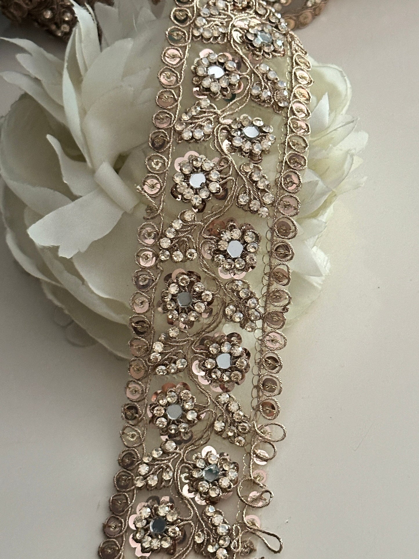 Floral Sheer Embroidery Trim