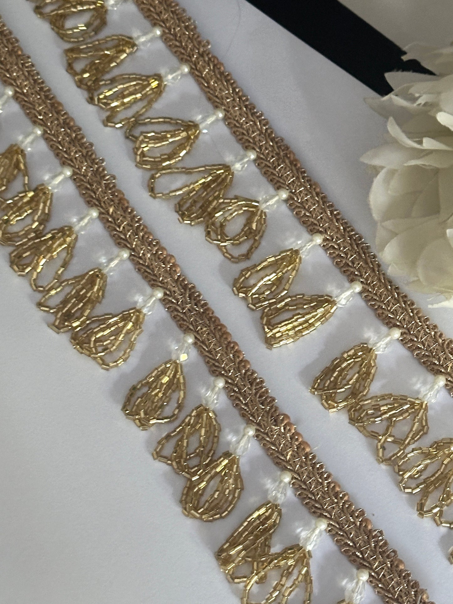 Pearl Cutdana Decorative Tassel Pendant Latkan Tassel Trim Boho Tassel Trim