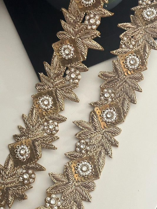 Vintage Style Pearl Sequin Trim