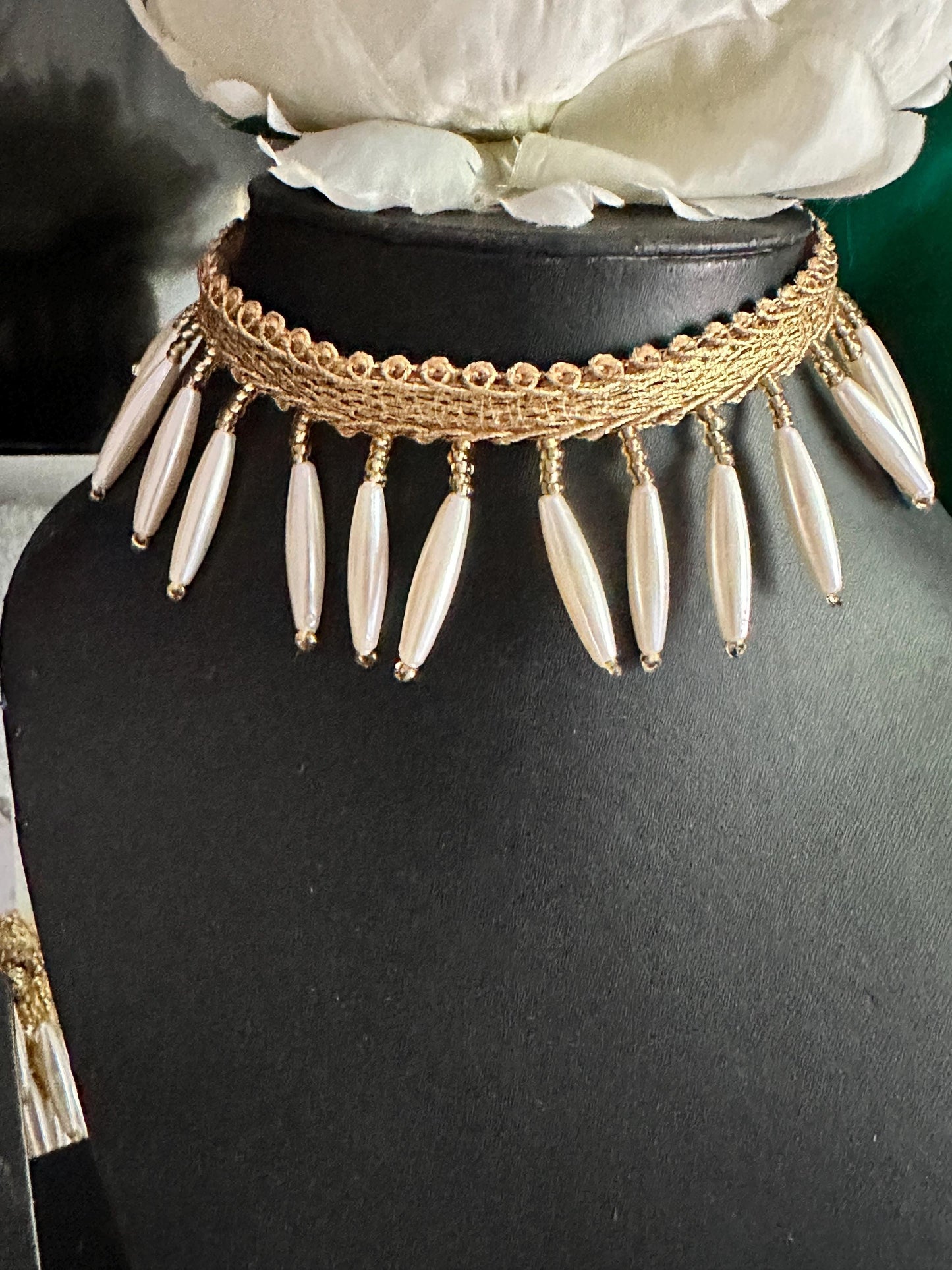 Glass Bead Pearl Decorative Tassel Trim 4cm Bohemian Pearl Tassel Latkan