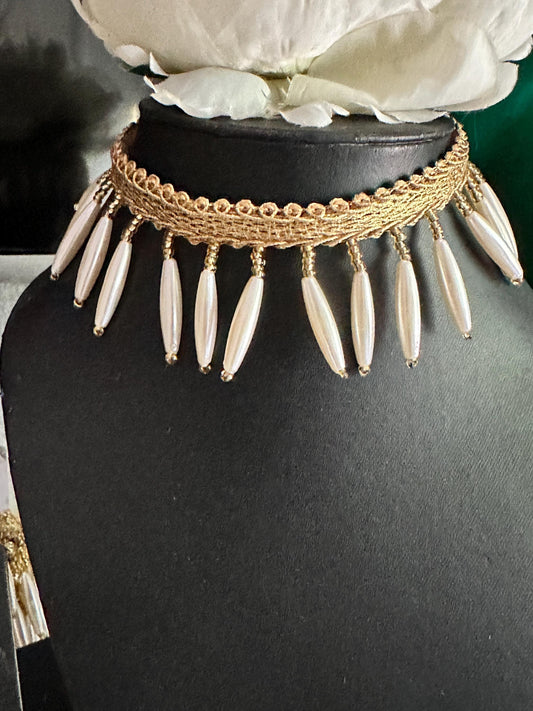 Glass Bead Pearl Tassel