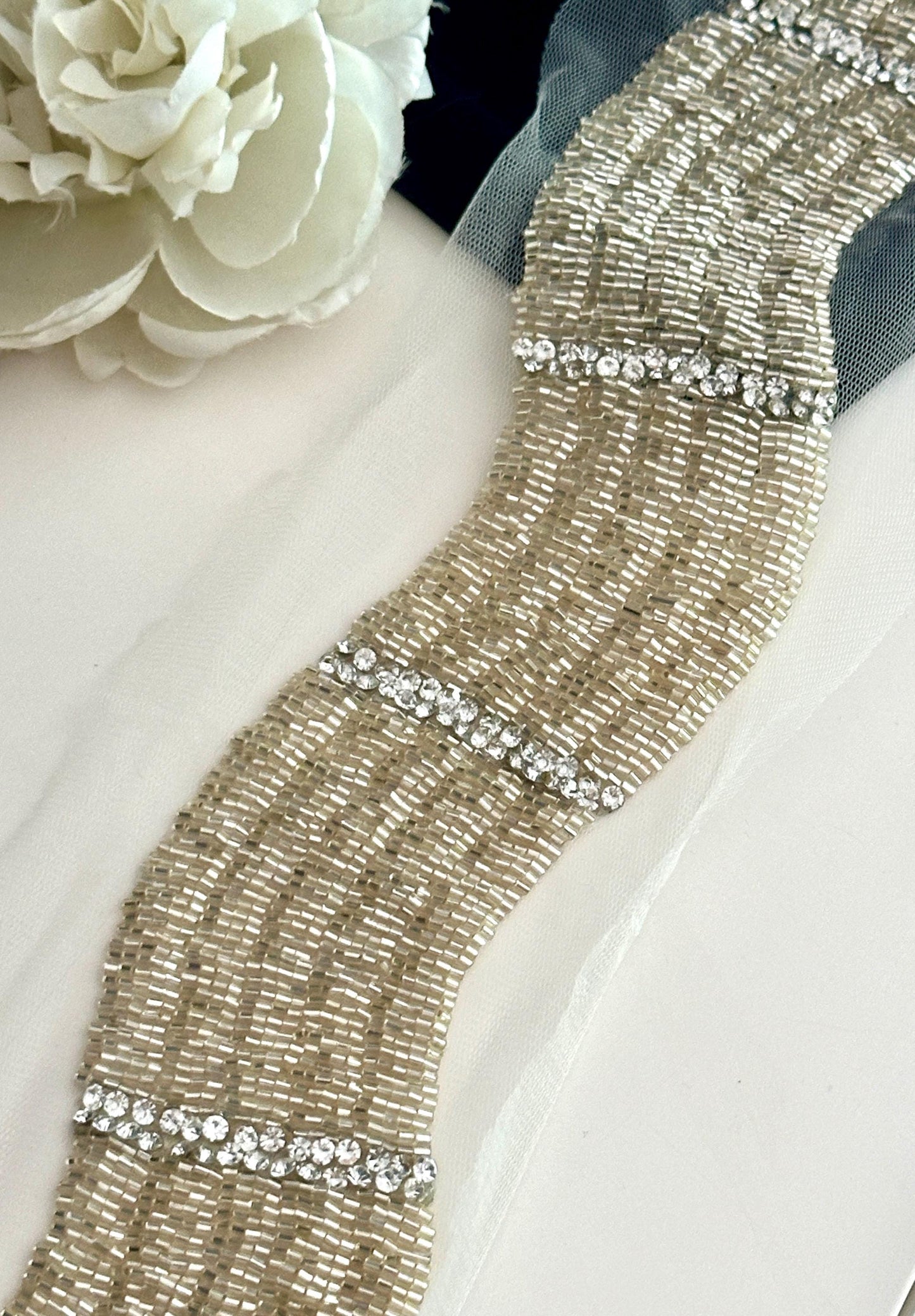 6cm gold pipe work lace trim, hand embroidered zircon lace for wedding dresses, handmade gold lace trim by yard, western costume lace embellishment, saree dress lace border