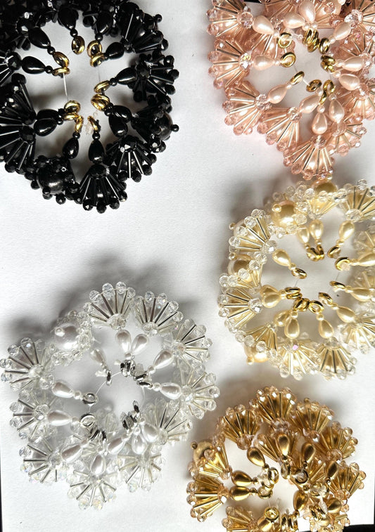 Pearl Crystal Tassel Black