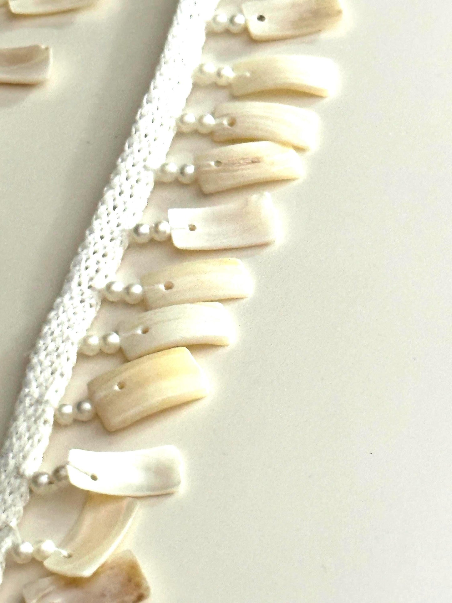 Stone Pearl Shell Decorative Tassel Lace Handmade Latkan Trim Beaded Tassel Border