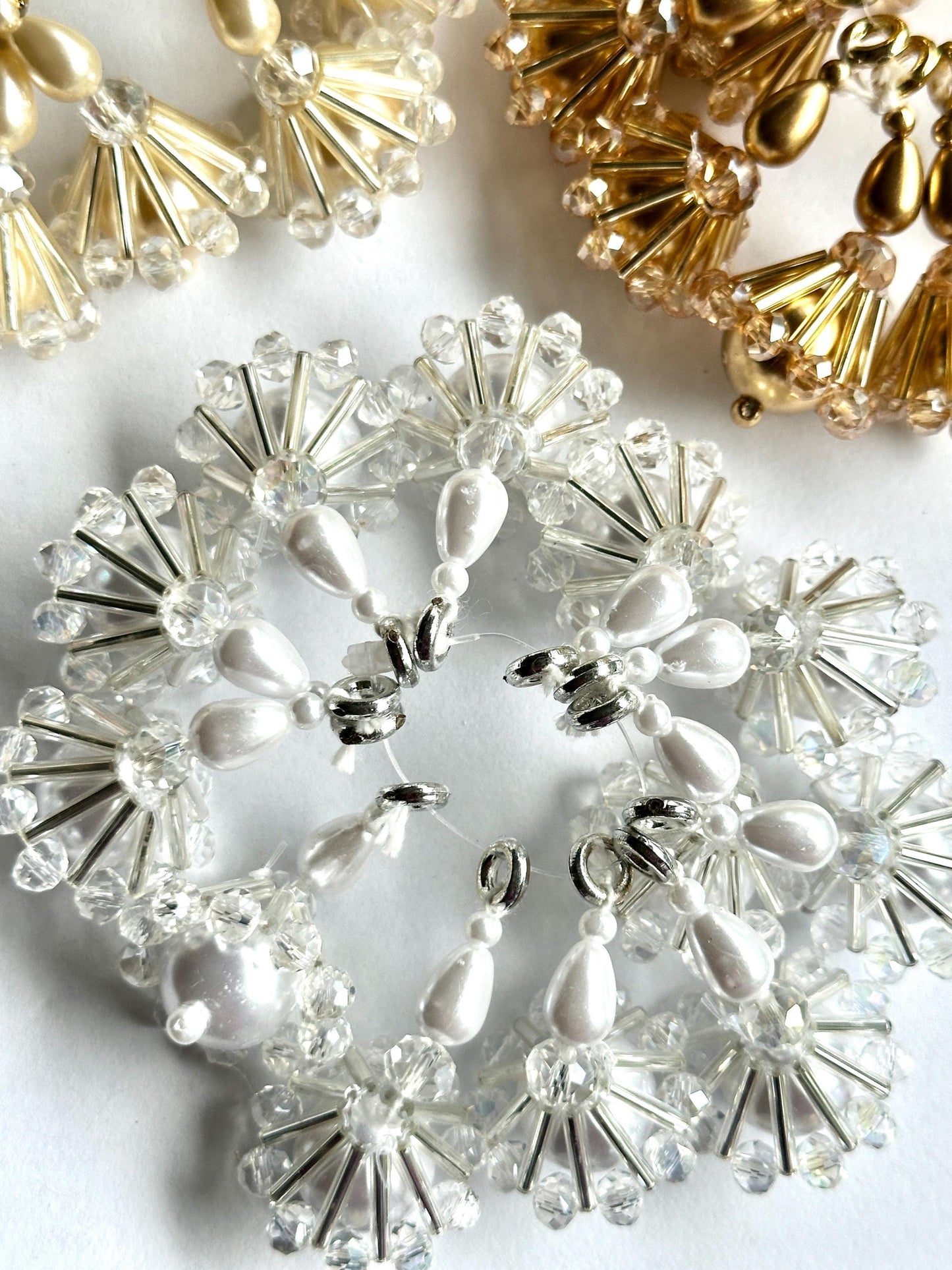 Pearl Crystal Tassel Glass Bead Decorative Tassel Bead Bridal Latkan Wedding Dress 5 colours 2 pair 4.5cm