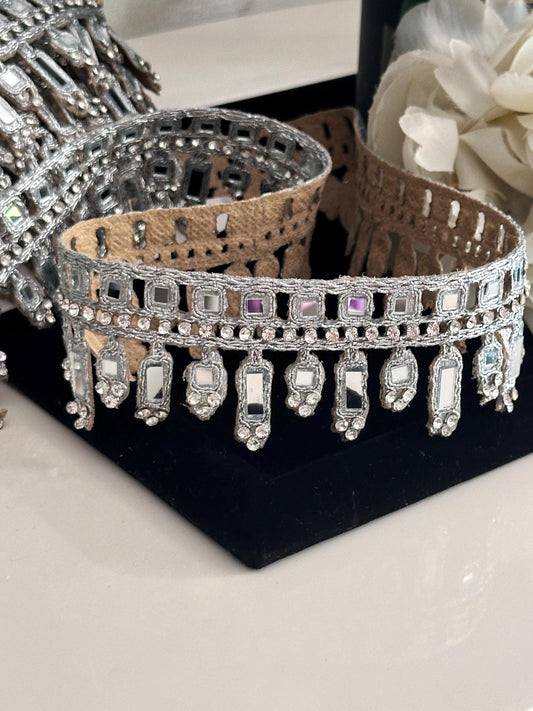 Sparkly Bridal Belt Silver