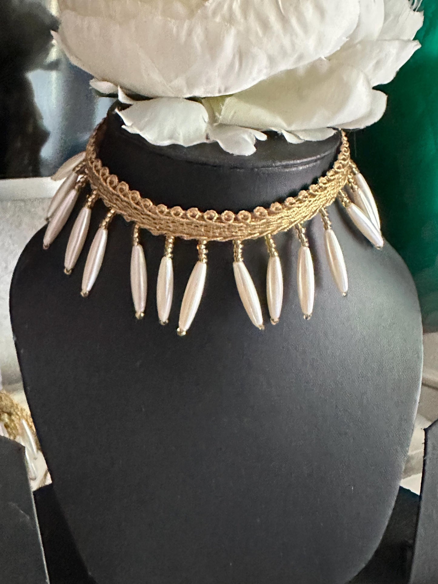 Glass Bead Pearl Decorative Tassel Trim 4cm Bohemian Pearl Tassel Latkan