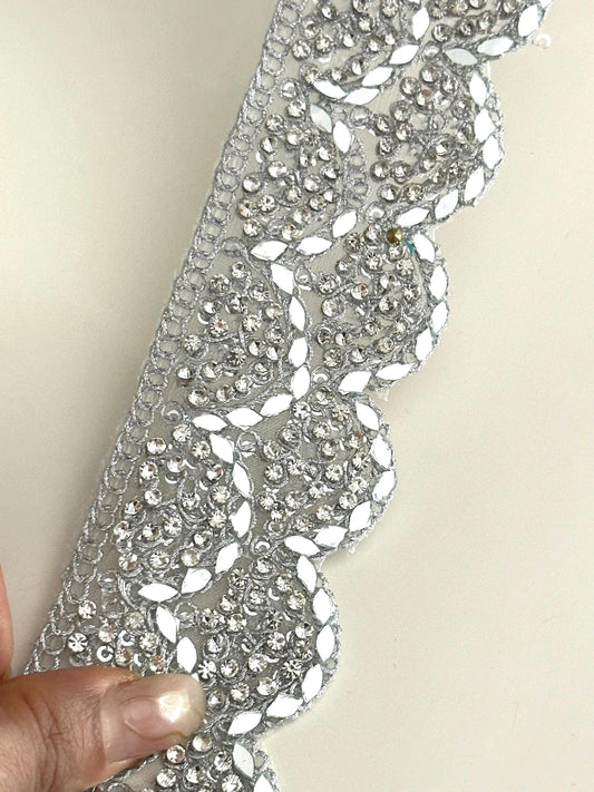 Zircon and Mirror Metallic Trim Silver