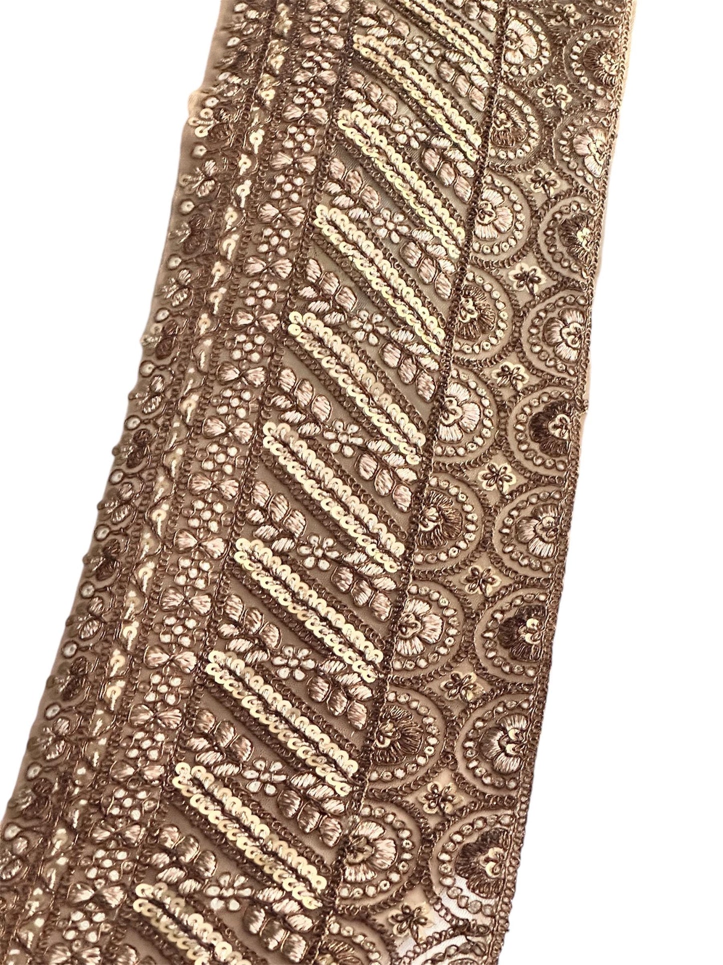Veil Wedding Lace Light Gold Sequin Broad Lace Bridal Veil Trim Zari Thread work Lace Trim