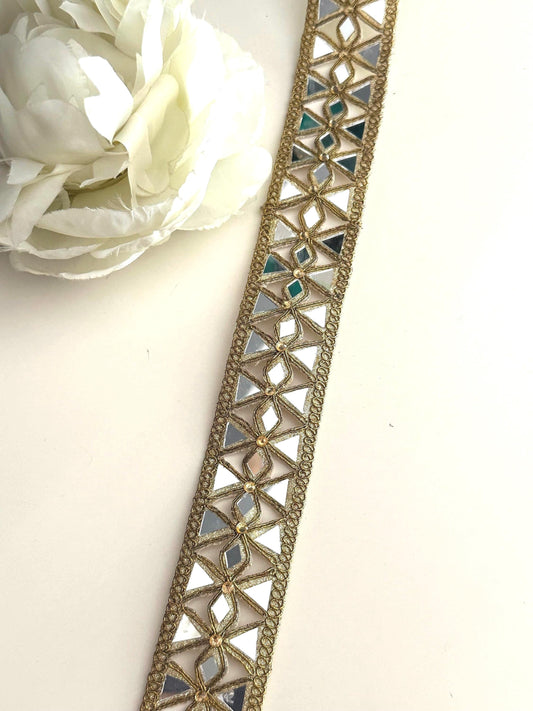 Geometric Cutwork Glamourous trim Antique