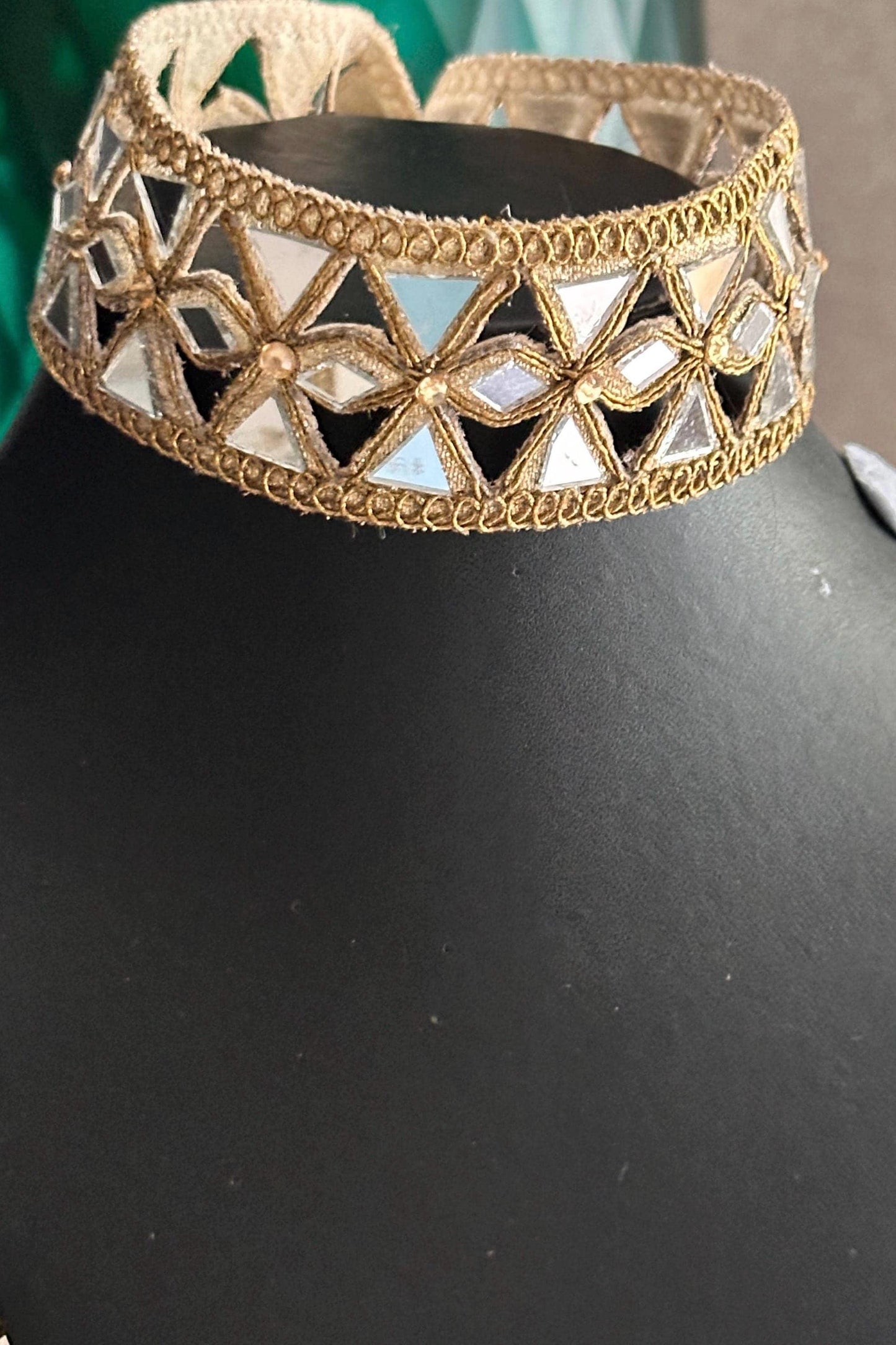 Geometric Cutwork Glamourous trim Antique