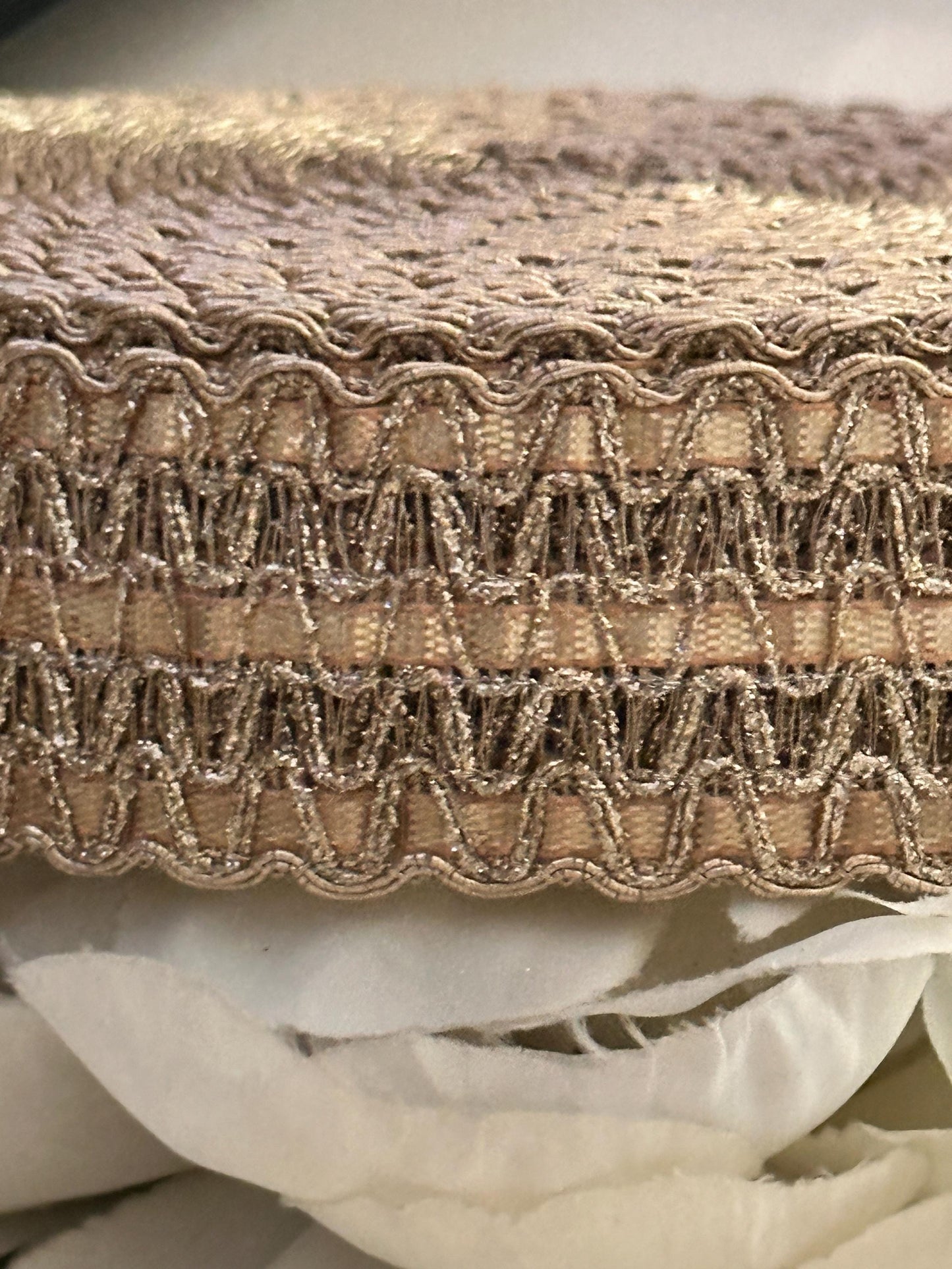 Gold Metallic Thread Sequin Work Ribbon Decorative Indian Embroidery Band For Saree Dupatta