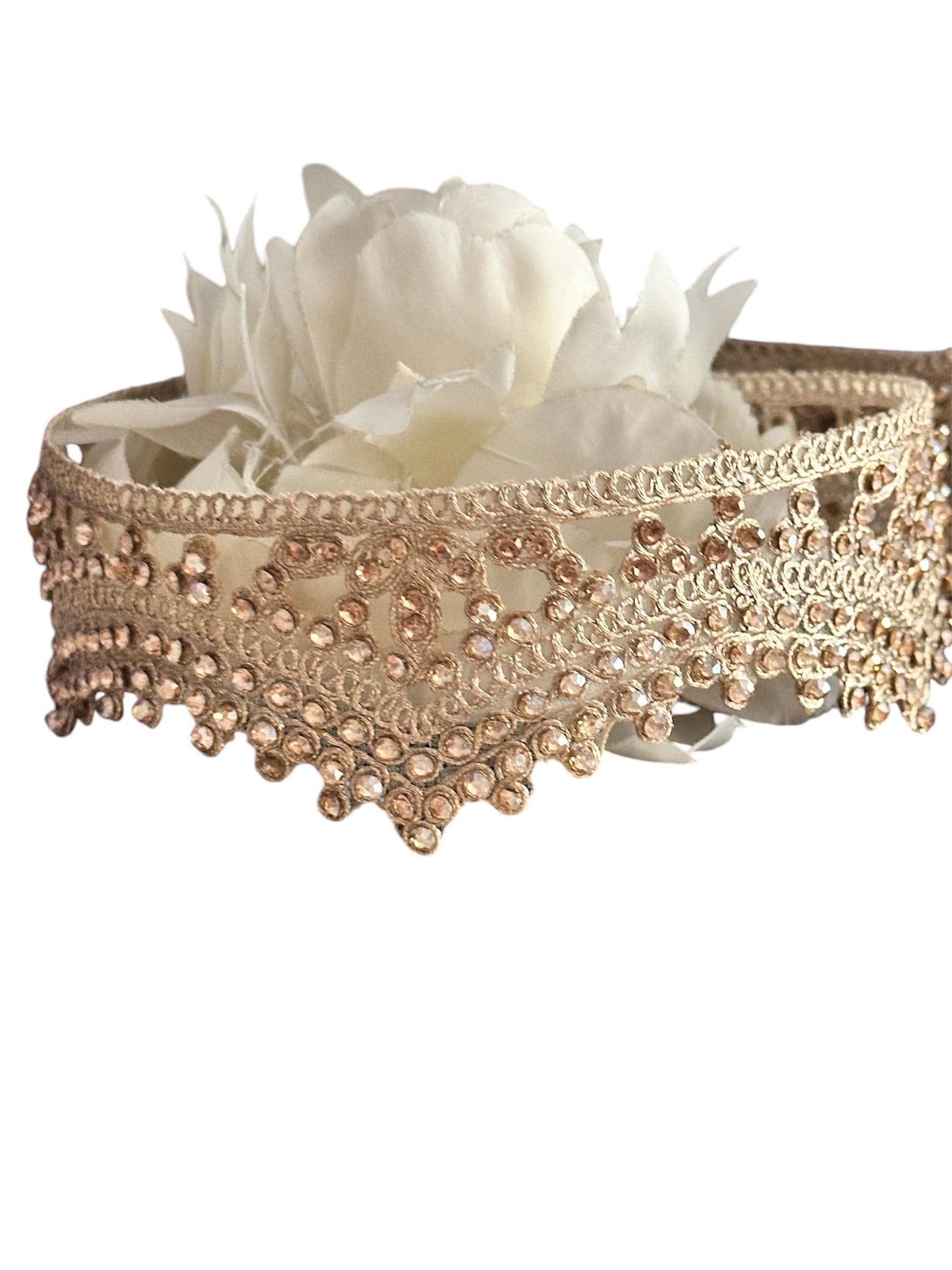 RhineStone Bridal Headpiece & Wedding Veil Fabric Trim Rhinestone WaistBand
